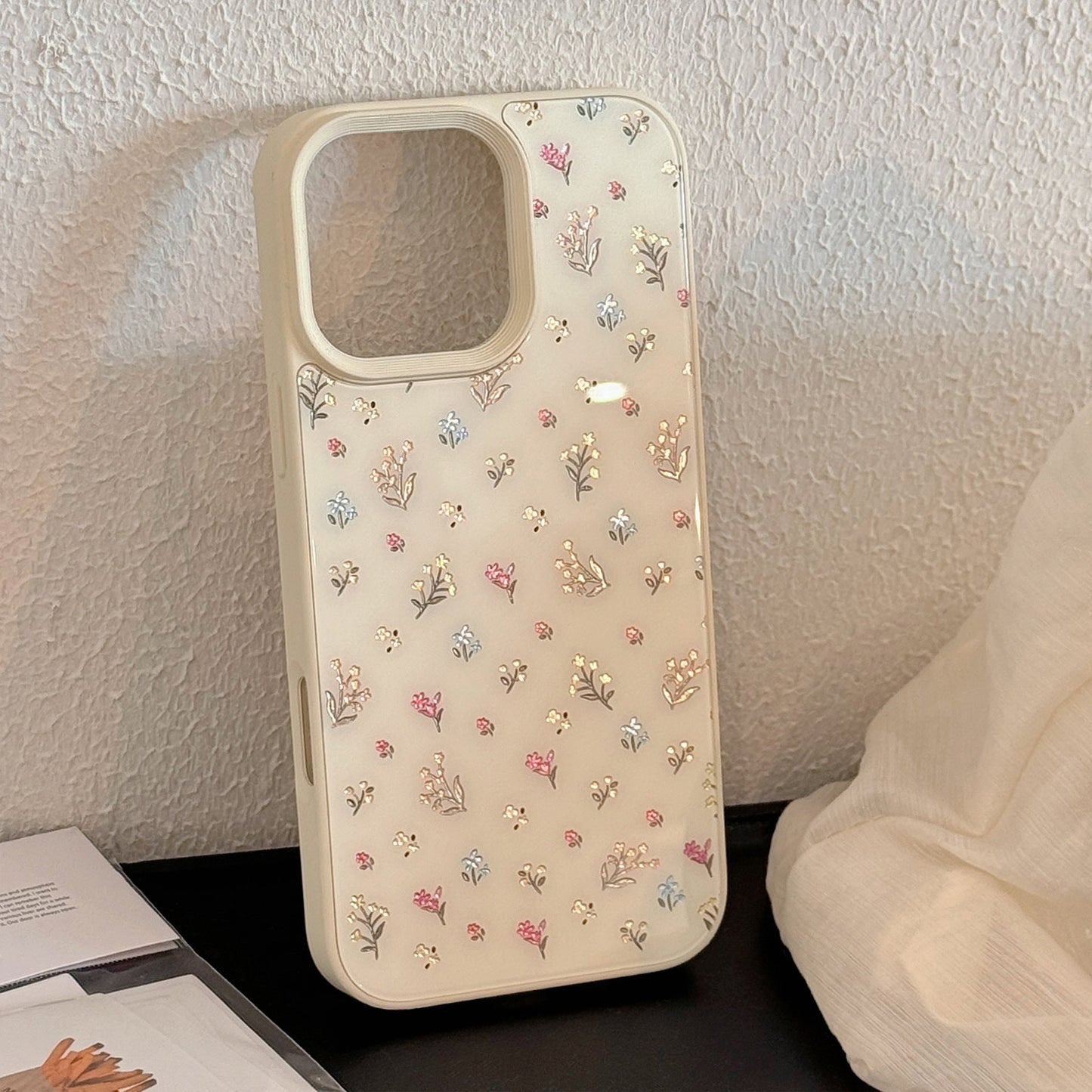 Gilt ins color floral apple 16 mobile phone case 15 for iPhone16Pro max glass 13 hard 12/11
