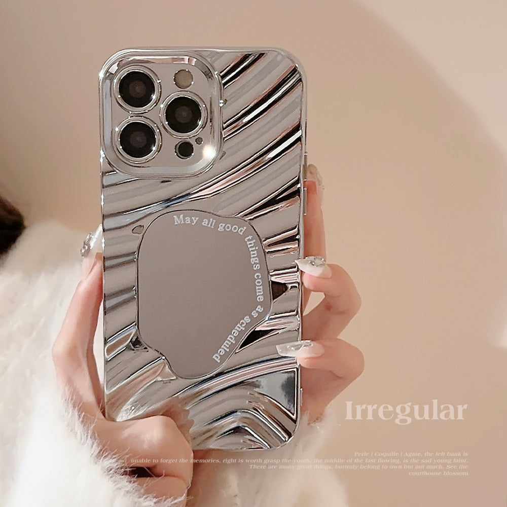 Funda de iPhone17 con ondas de agua irregulares, espejo 14promax, sentido avanzado 11, apta para Huawei