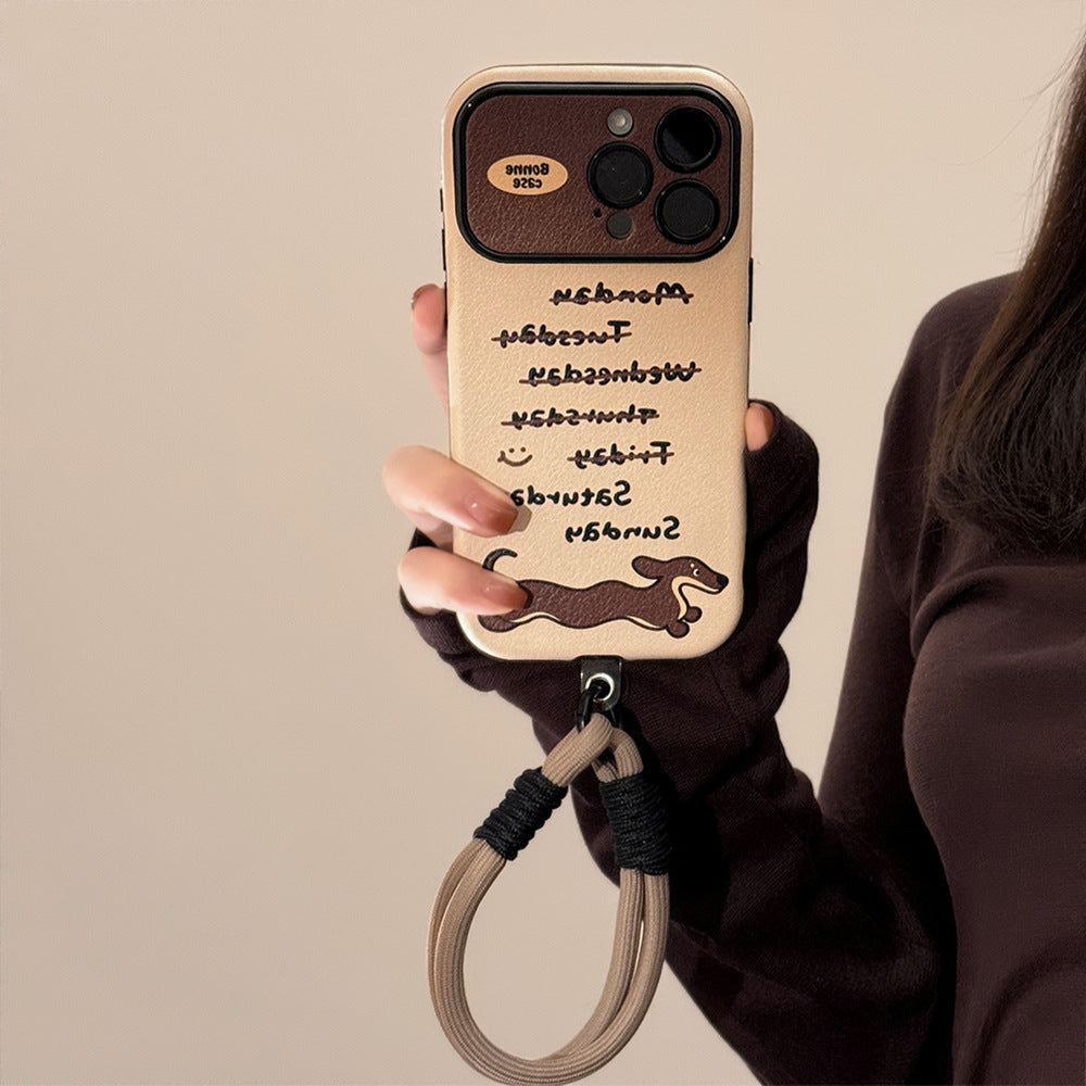 ins viento dachshund adecuado para iphone14 apple 15 funda para teléfono móvil 16pro max cortex 17 personalidad fresca y de moda 13