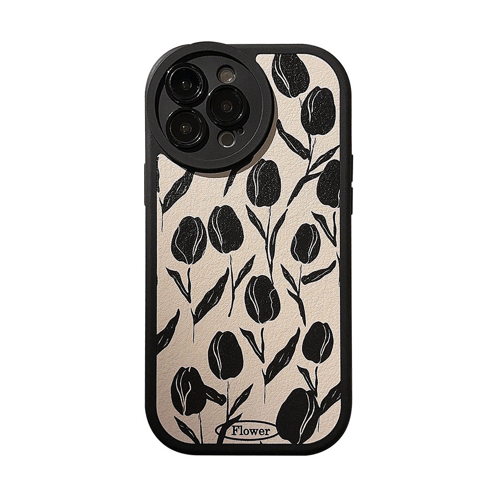 Cold wind tulip iPhone14Pro max for 13 iPhone case 15 Simple 11 Gen hair X Premium