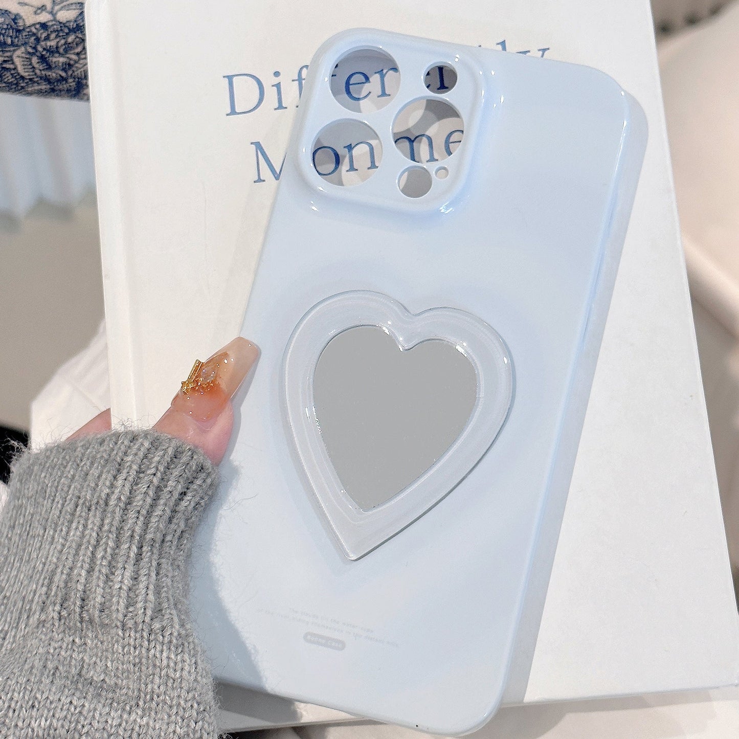 Amor espejo aplicación tridimensional iPhone 16 funda de móvil Apple 15 Promax película suave 13 todo incluido 17 nicho