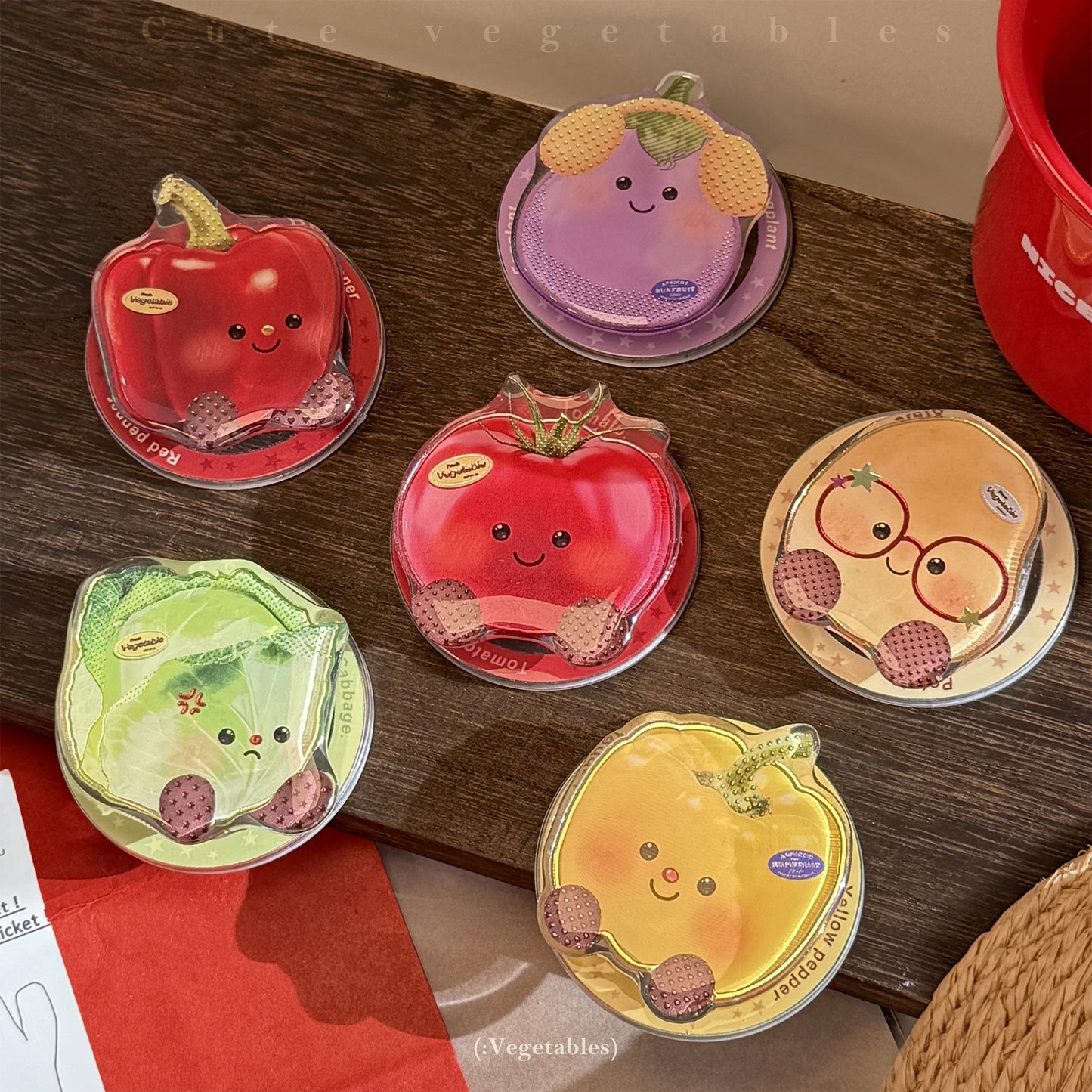 Soporte magnético para teléfono móvil Magsafe con dibujos animados de verduras doradas, soporte telescópico portátil con airbag y personalidad avanzada