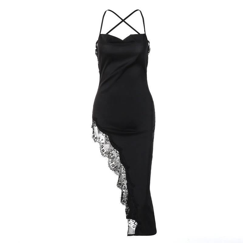 Backless Slim Fit Lace Sling Dress