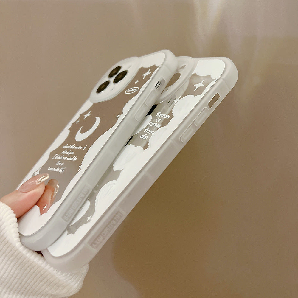 Mirror Starry Sky Cloud 14 for iphone16 mobile phone case 15promax Apple 12 matte Xs makeup mirror 11