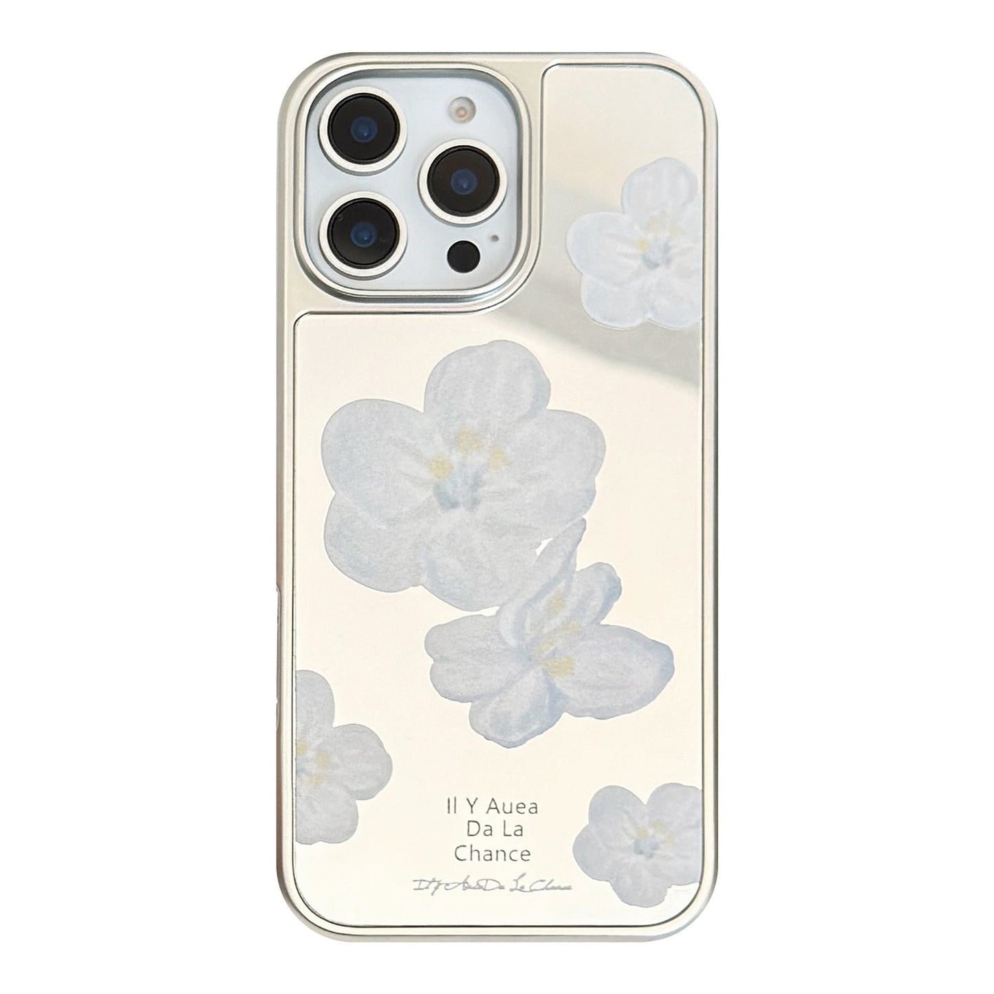 El temperamento suave se aplica a la funda de teléfono móvil Apple 15promax para iPhone 17, con diseño de flores de espejo, coreana, galvanizada.