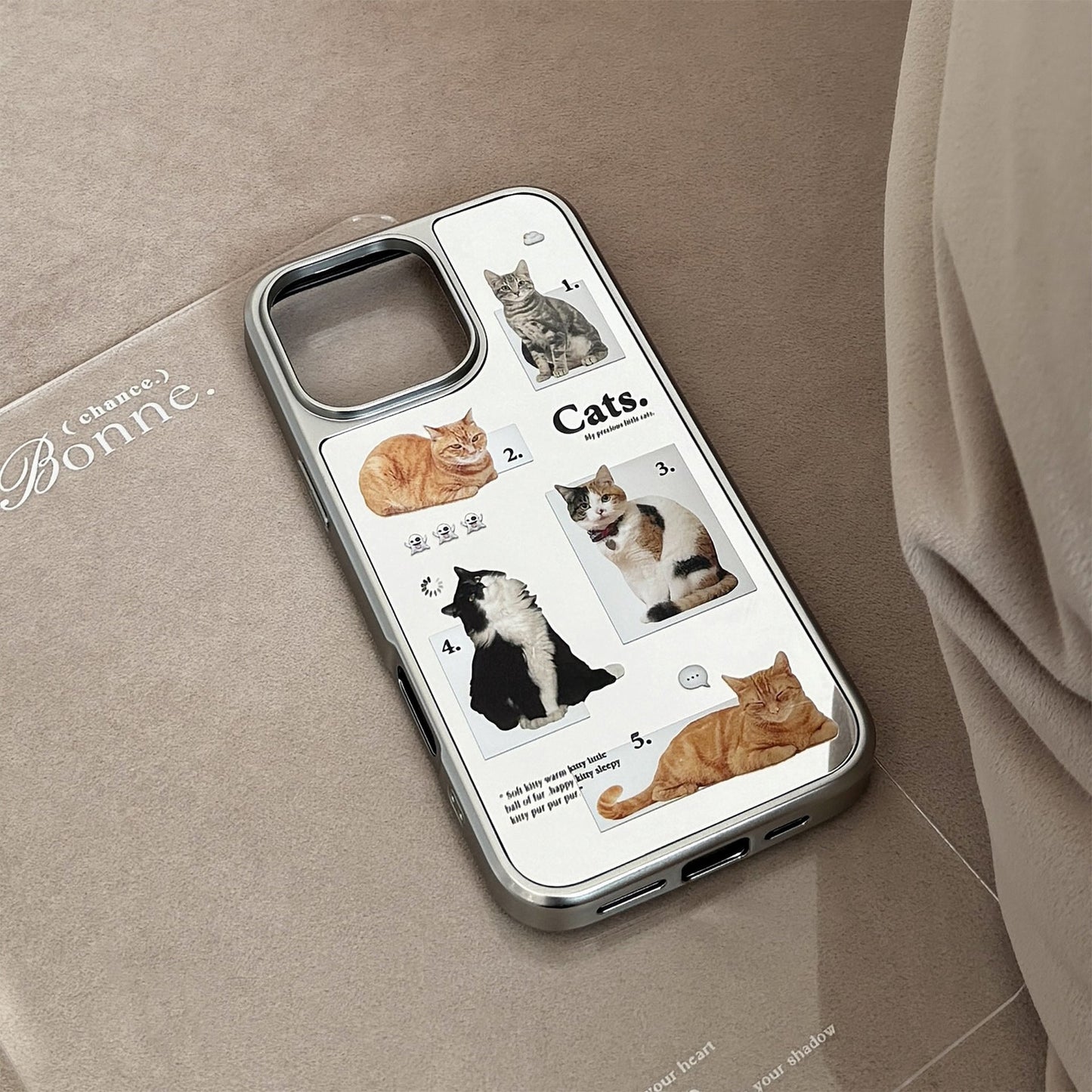 Cat aplicación diaria 16promax funda para móvil iphone17 espejo apple 15 galvanoplastia plata 13 nicho premium