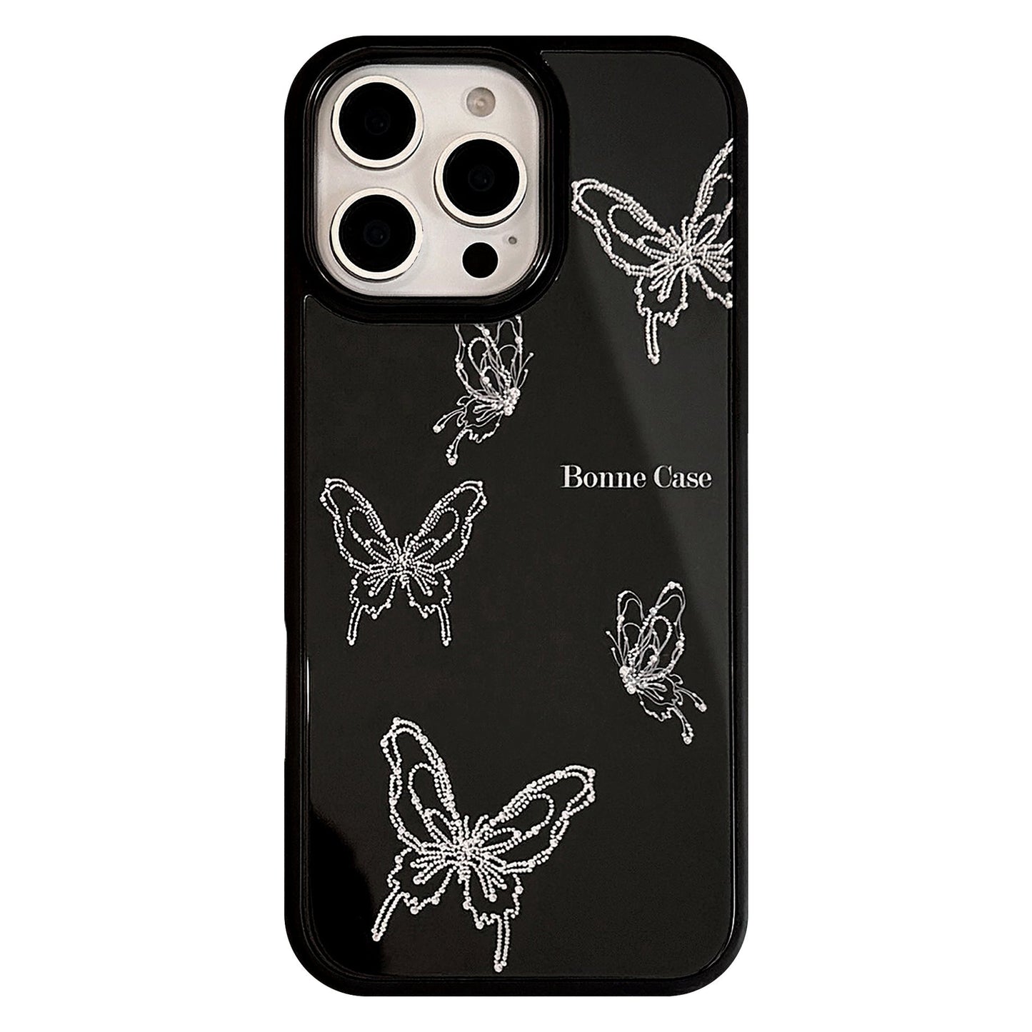 Funda de cristal rígida para iPhone 17 Apple 15 Pro Max, 13/14, 12, 16 Plus con mariposa dorada