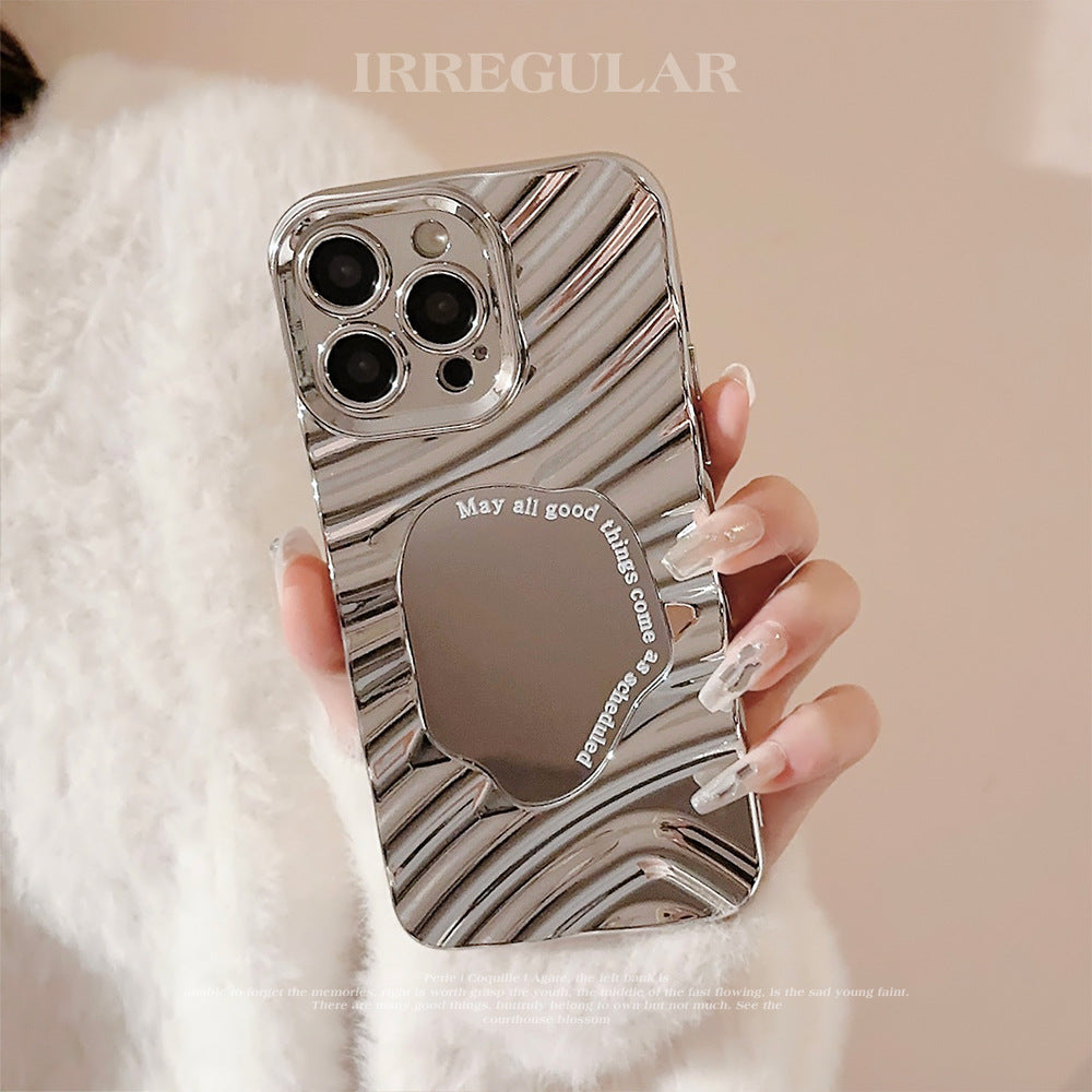 Funda de iPhone17 con ondas de agua irregulares, espejo 14promax, sentido avanzado 11, apta para Huawei