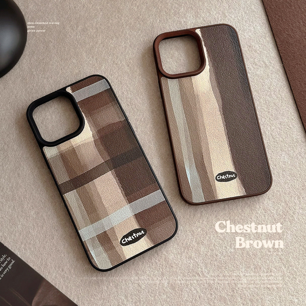 Funda para teléfono móvil iPhone 13 Maillard 11, medieval a cuadros, Apple 16, piel, 17pro max, 15