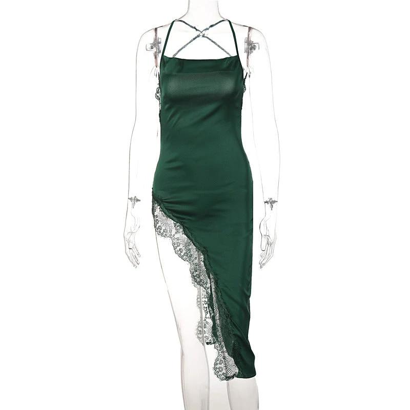 Backless Slim Fit Lace Sling Dress