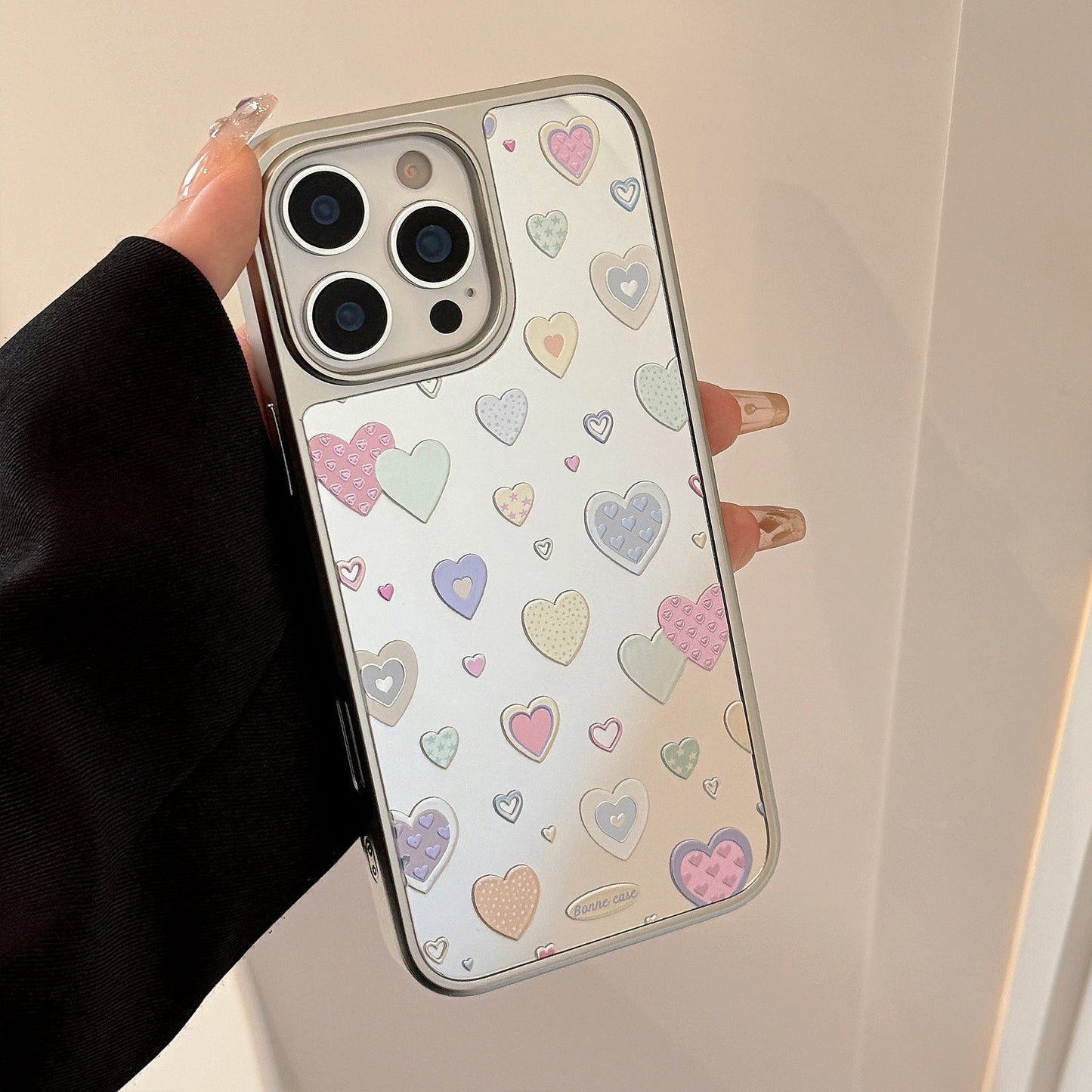 Espejo dorado adecuado para carcasa de teléfono móvil iPhone 14 color amor 13, galvanoplastia 11 Huawei para iPhone 16 Apple 17promax