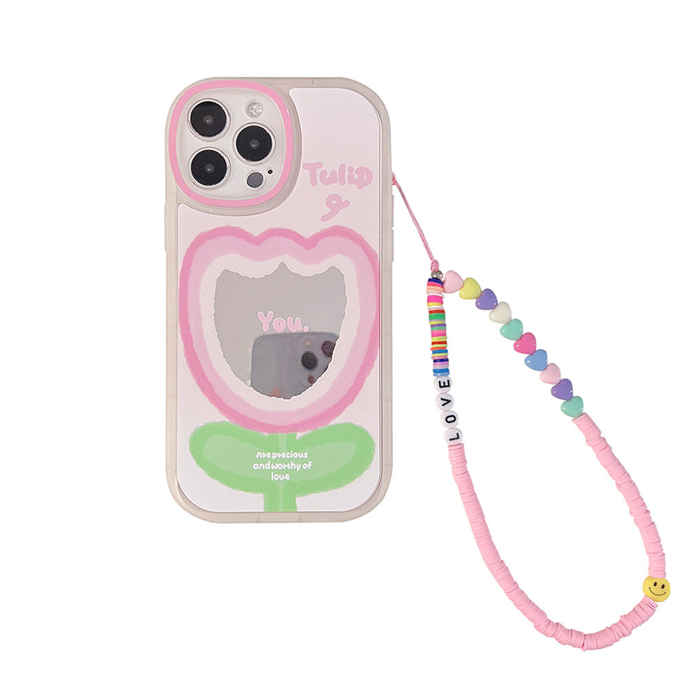 Zhao Ruth, el mismo estilo es adecuado para la funda de iPhone 15 Pro Max Apple 16, 13 con cadena X espejo 14 generación 11