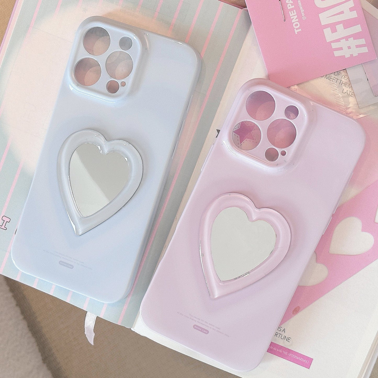 Amor espejo aplicación tridimensional iPhone 16 funda de móvil Apple 15 Promax película suave 13 todo incluido 17 nicho