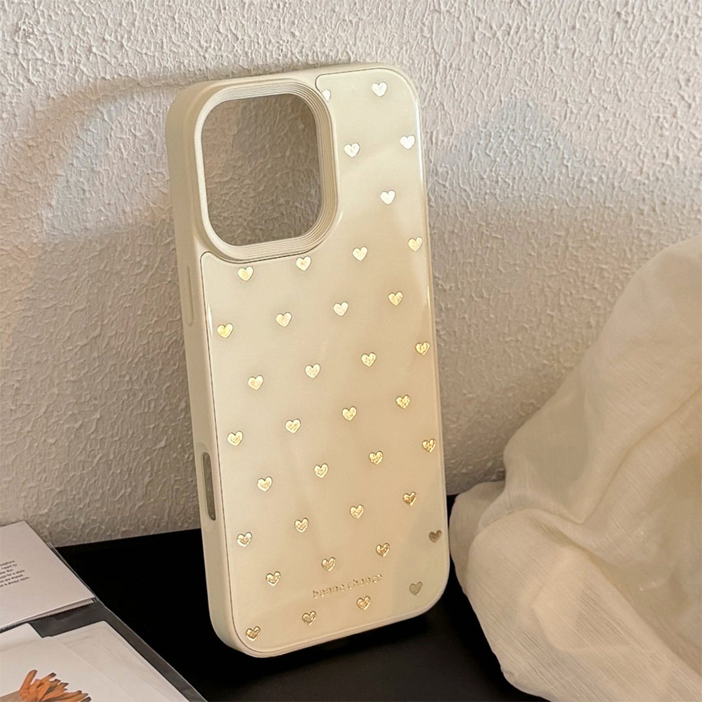 Funda de teléfono móvil Gilt ins small love apple 16 para iPhone16pro max de nicho 15 cristal 13 dura 12