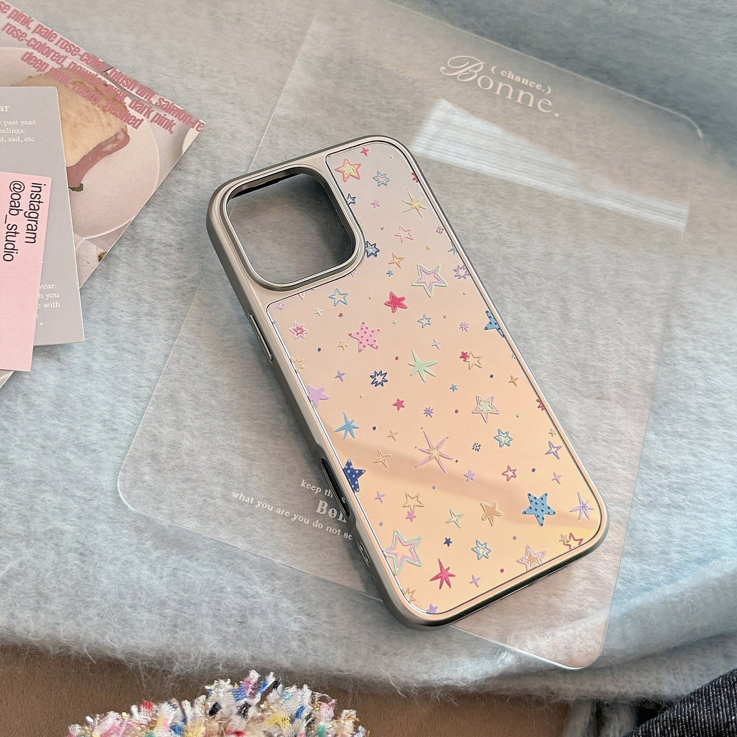 Dopamine star applies to 16 apple 15promax mobile phone case iphone17 mirror 13 electroplating 15 sweet cool hard