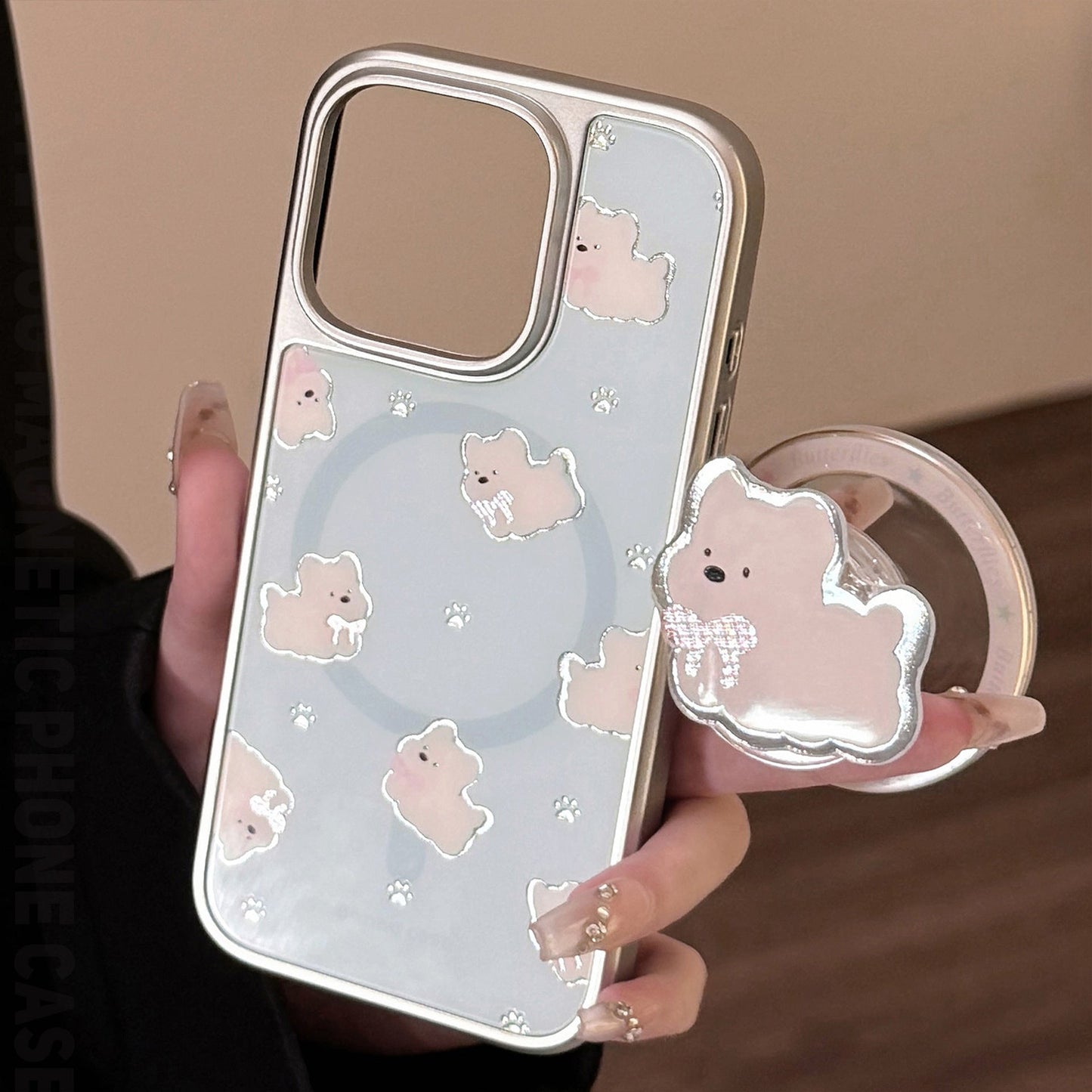 Gilt apple 16 pro mobile phone case max west highland magnetic suction bracket iphone17 electroplated silver 14 suitable for Huawei