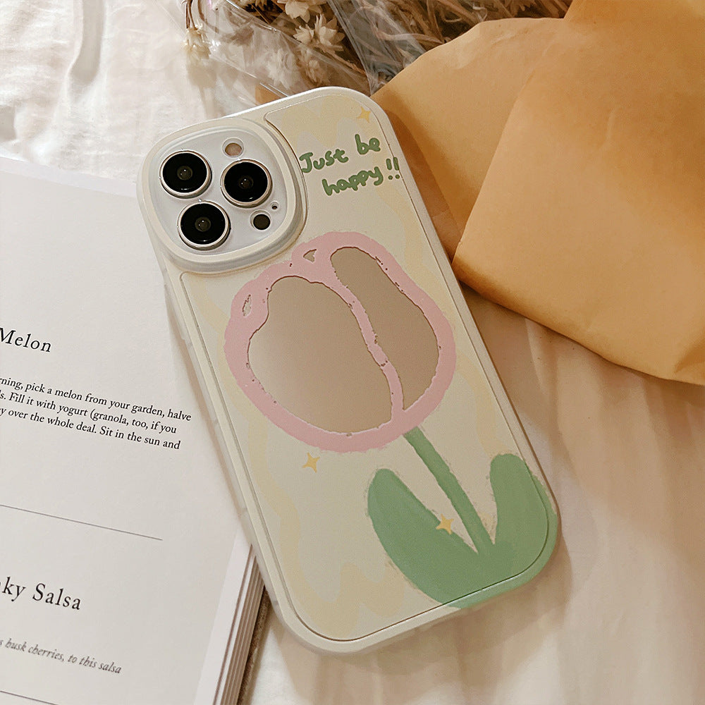Creative mirror flower 15pro max apple 12 mobile phone case iphone16 makeup 14pro set 8p suitable for 11