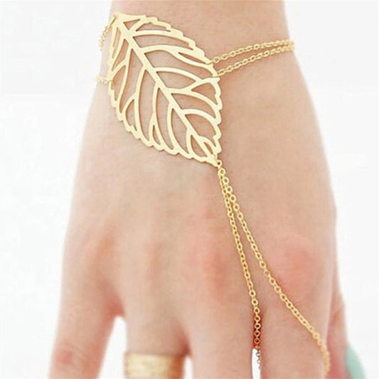 Charm Hollow Leaves Bracelet