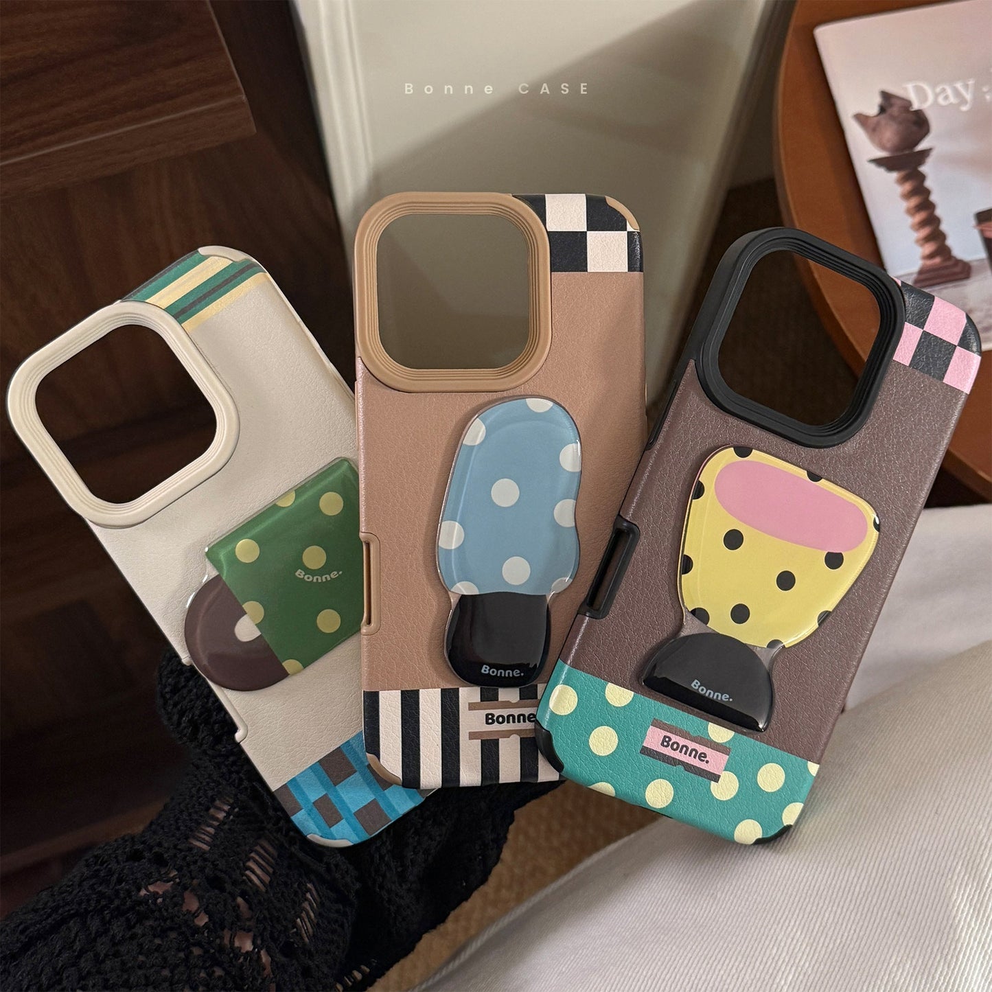 Funda para móvil iphone16 con aplicación tridimensional de patrón de piel, lámpara de escritorio con taza de té Apple 17promax, sentido avanzado 14, anticaída 13