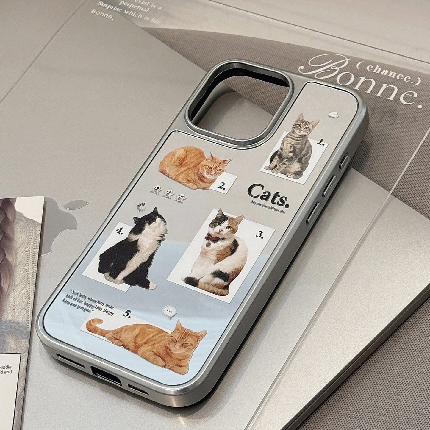 Cat aplicación diaria 16promax funda para móvil iphone17 espejo apple 15 galvanoplastia plata 13 nicho premium