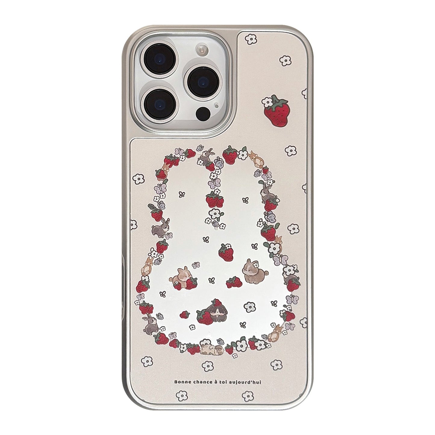 ins viento lindo conejo fresa adecuado para 16 apple 15pro max funda de teléfono móvil iphone17 espejo 13 galvanoplastia