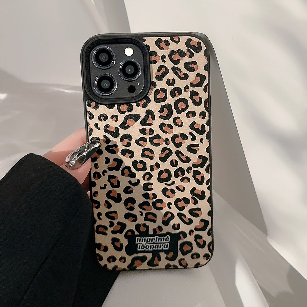 Funda de iPhone con estampado de leopardo Maillard para iPhone 16, otoño e invierno 17 para 14, estampado de cuero 15promax, personalidad de otoño e invierno