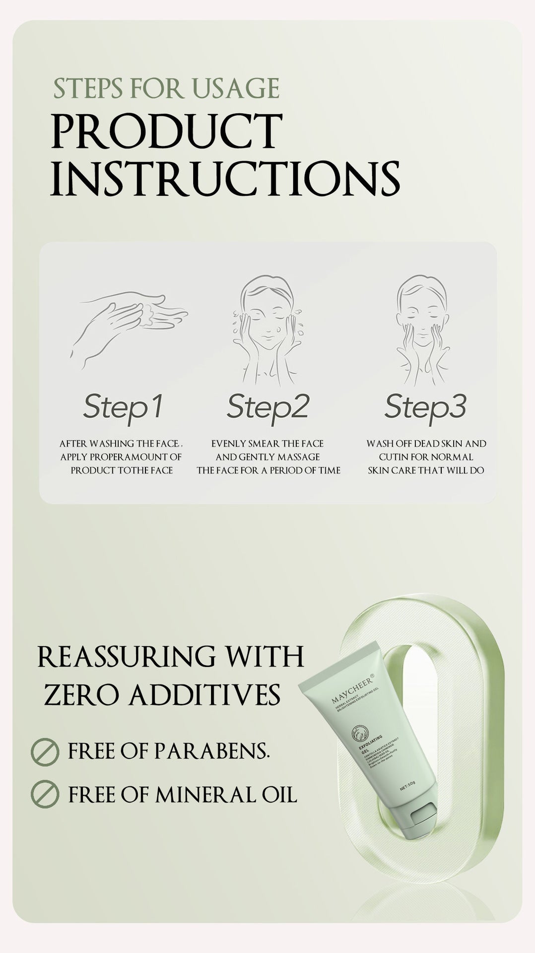 Herbaceous Exfoliating Peeling Gel Facial Scrub Moisturizing Nourishing Repair Scrubs Face Cream Beauty Skin Care