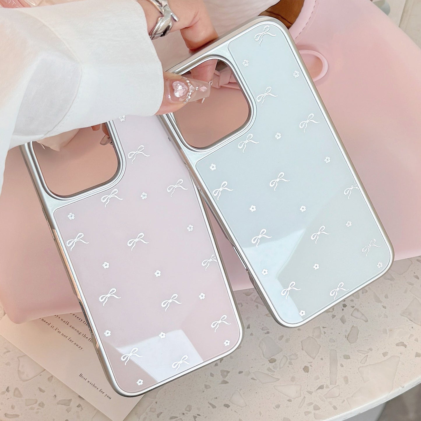 Funda de móvil Apple 16Pro Max iphone17 galvanizado lazo 14 pequeño fresco Huawei P70