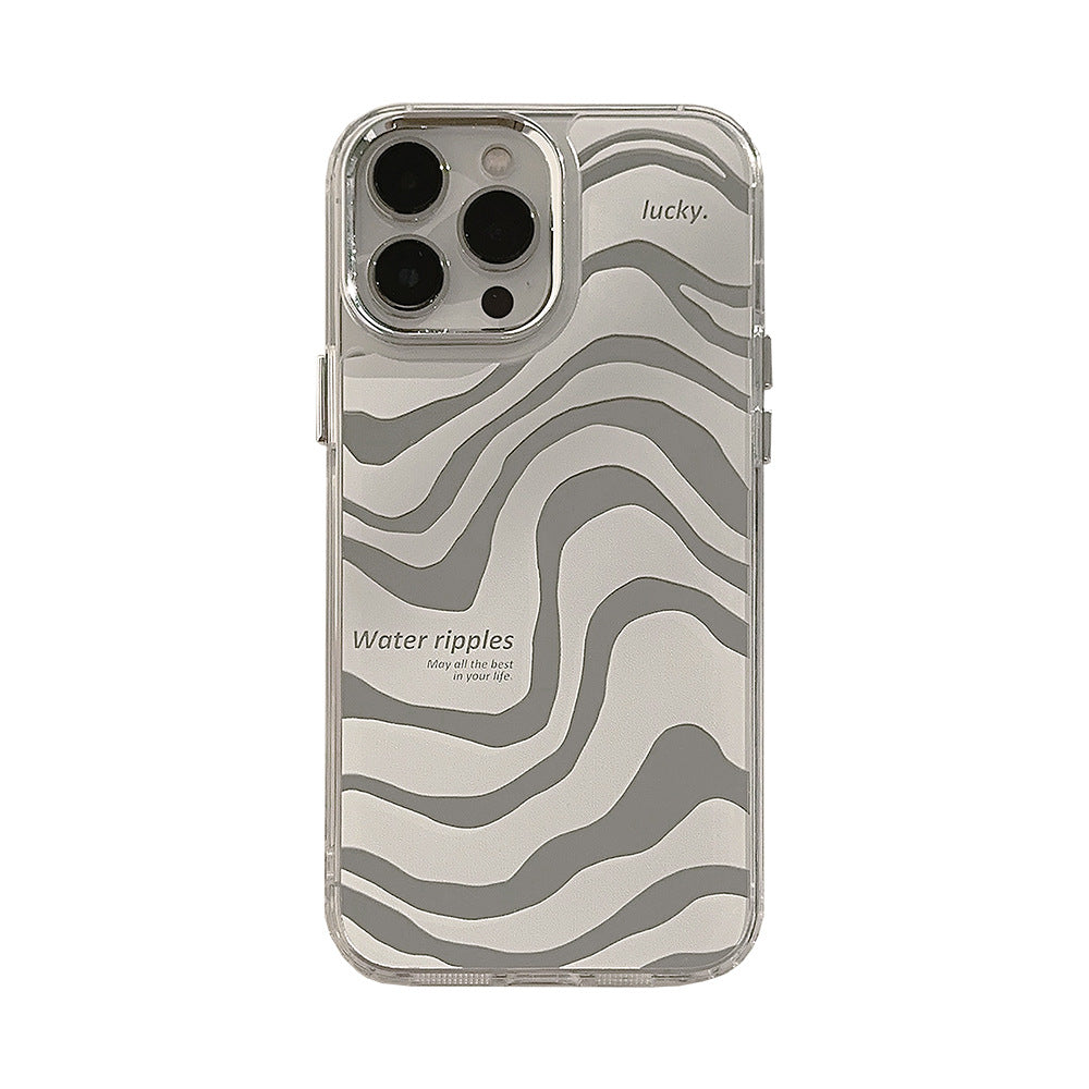 Abstracto espejo iPhone 16 funda para iPhone 17promax sencilla 13 premium 11 espejo de maquillaje 12 patrón de cebra