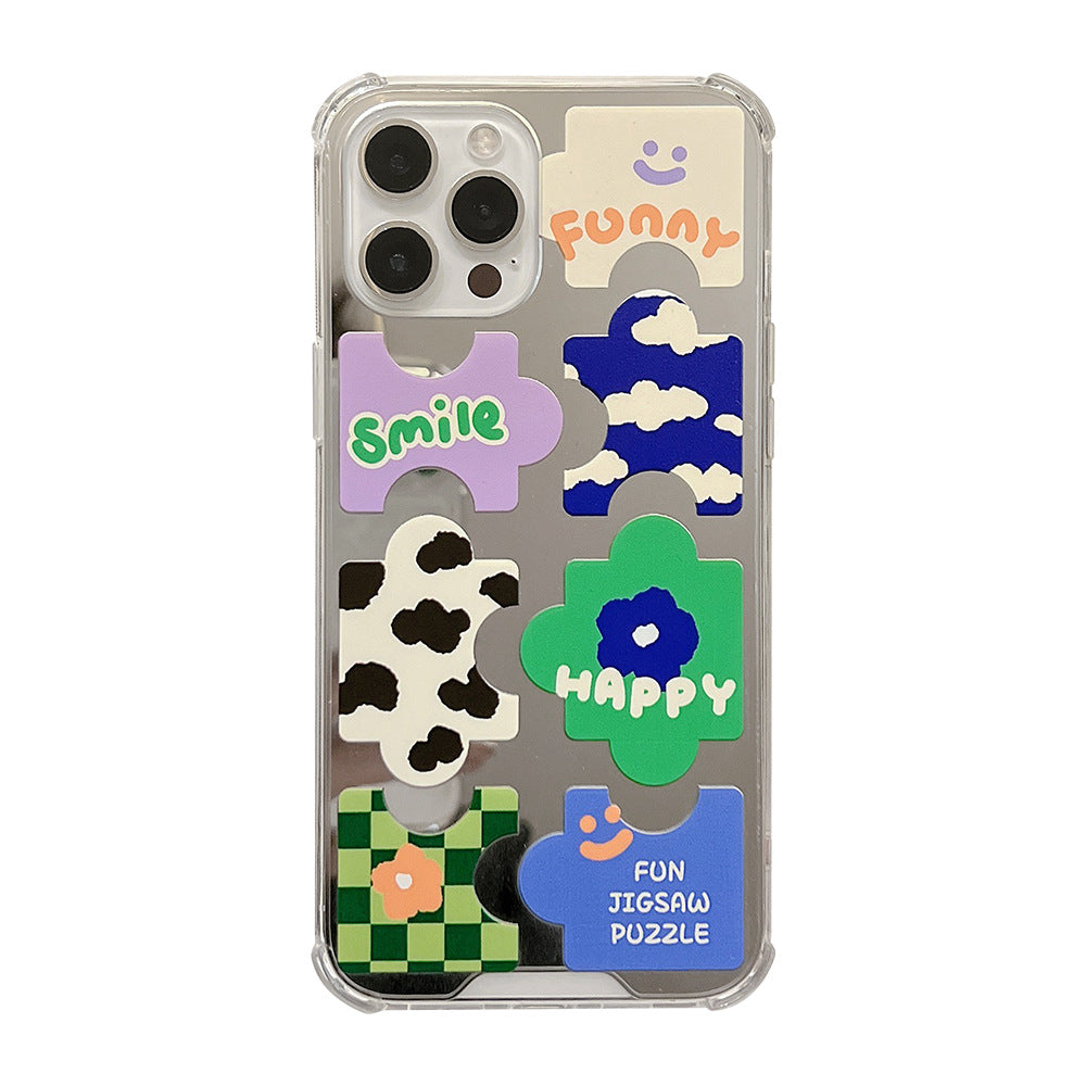 Rompecabezas personalizado 17pro funda para teléfono móvil Apple iPhone 16plus espejo 14promax 11 anticaída 8 adecuado para XR
