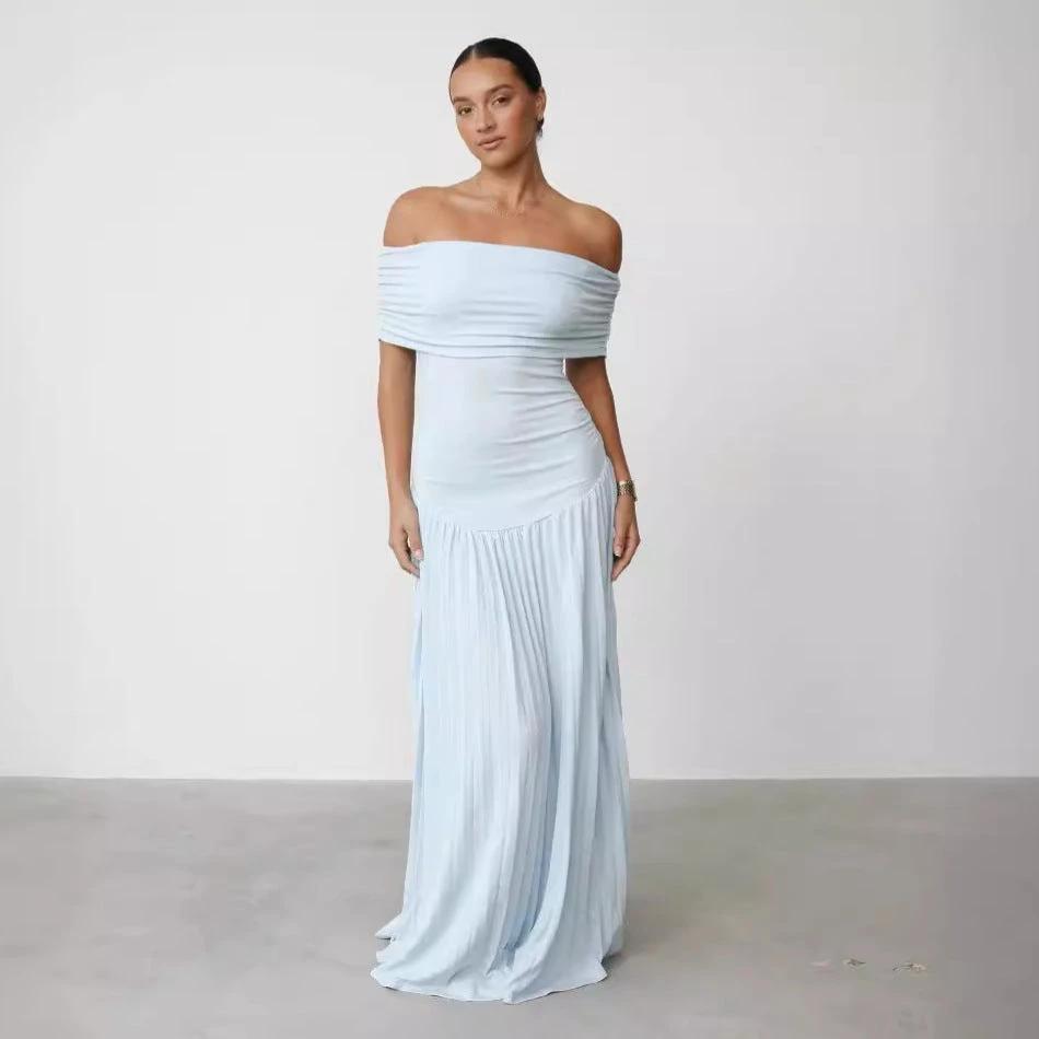 Off-shoulder Pleated New Versatile Dress