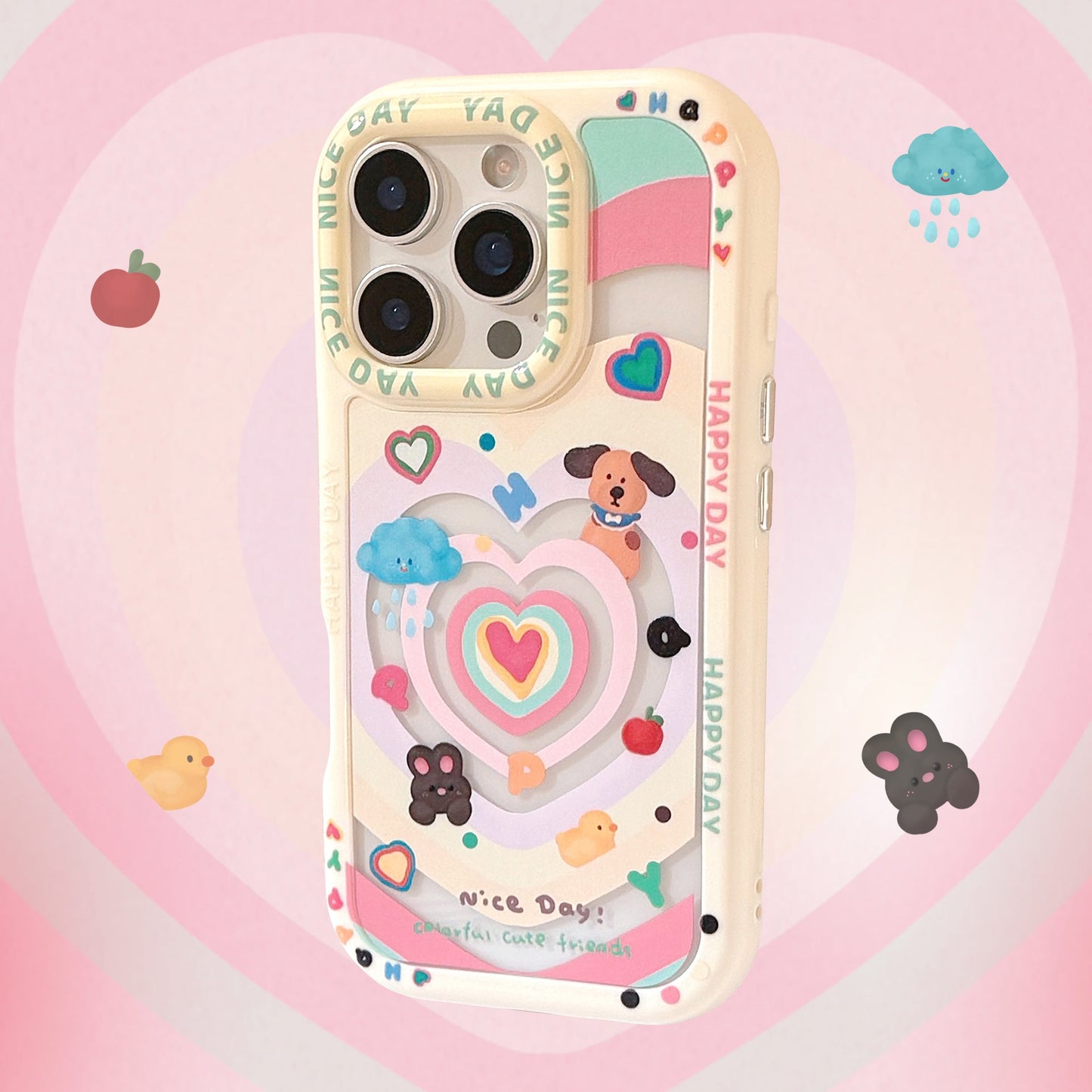 Dopamine love puppy es adecuado para la funda de teléfono móvil Apple 16 iphone17 con soporte de espejo 15promax, envío 14.