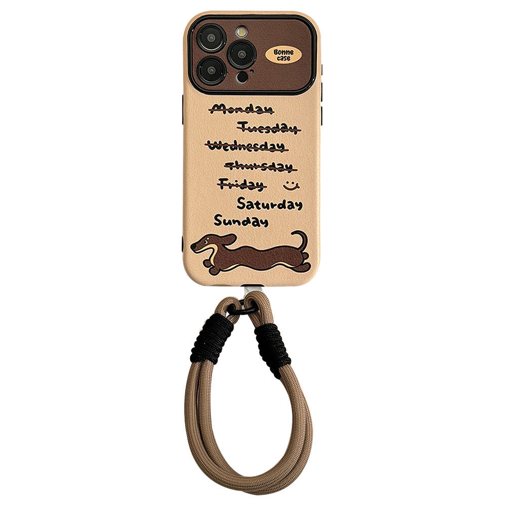 ins viento dachshund adecuado para iphone14 apple 15 funda para teléfono móvil 16pro max cortex 17 personalidad fresca y de moda 13