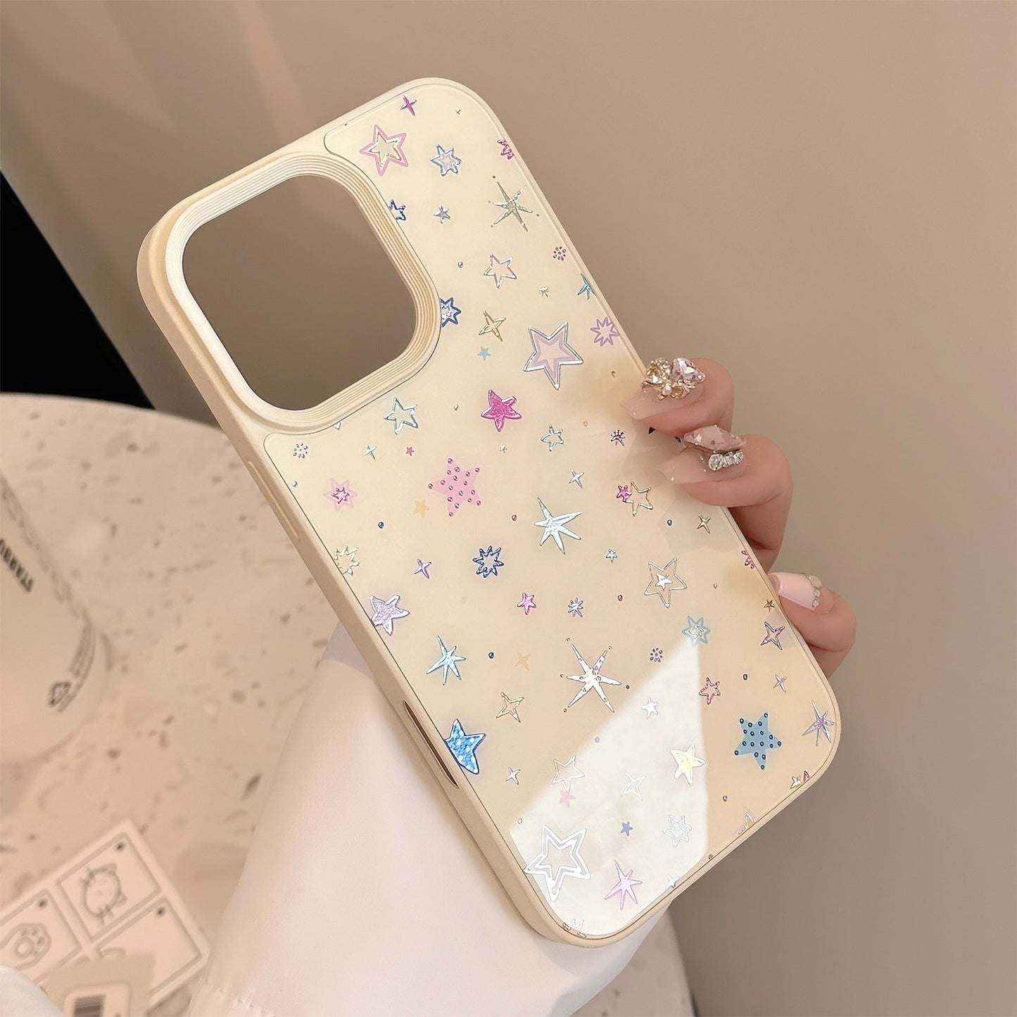 Gilt colorful stars Apple 16 mobile phone case for iPhone16Pro max small fresh 15 anti-drop 14/13