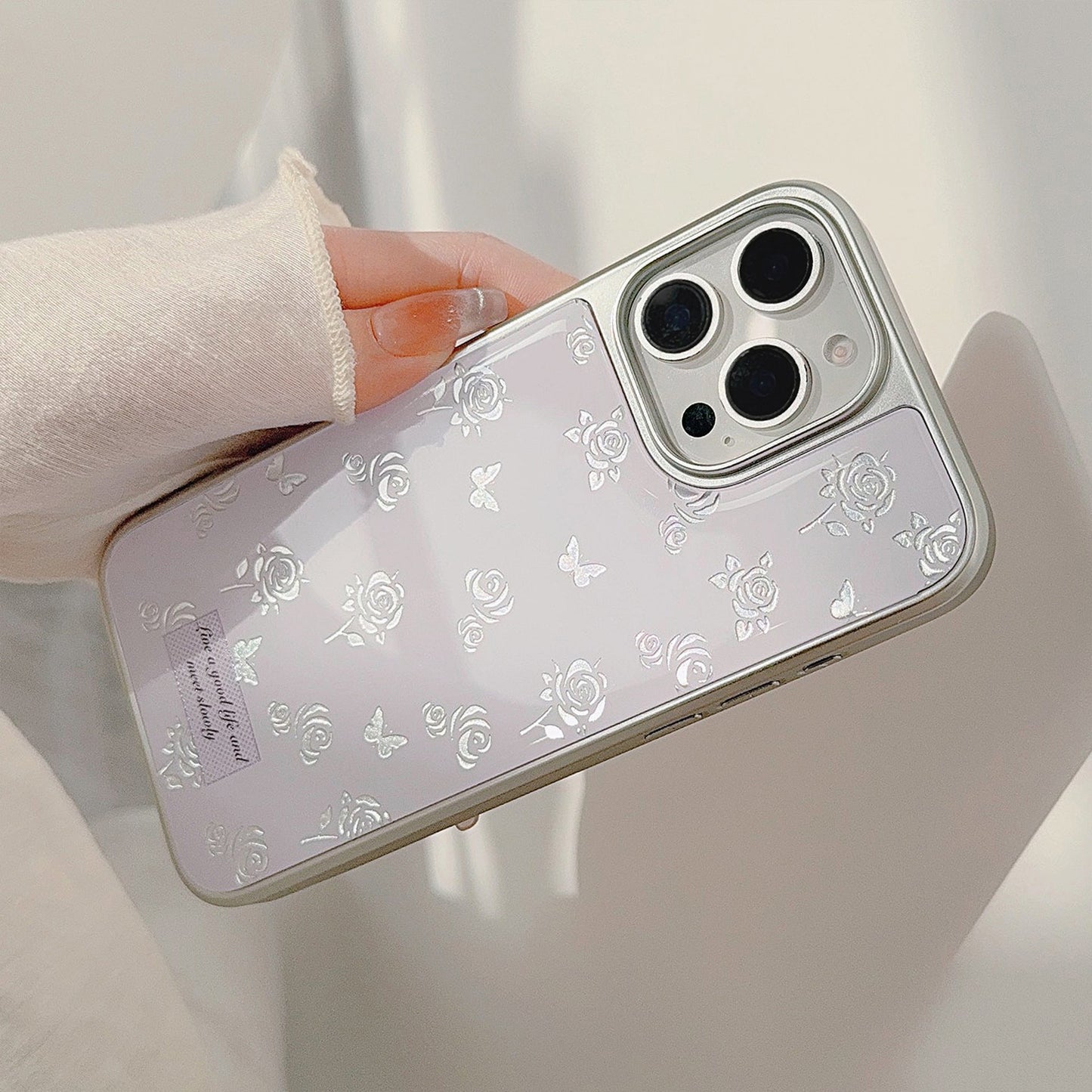 Gilt ins mariposa rosa para funda de teléfono móvil iphone14 Epoxy 13 suave 15 para apple 17pro max