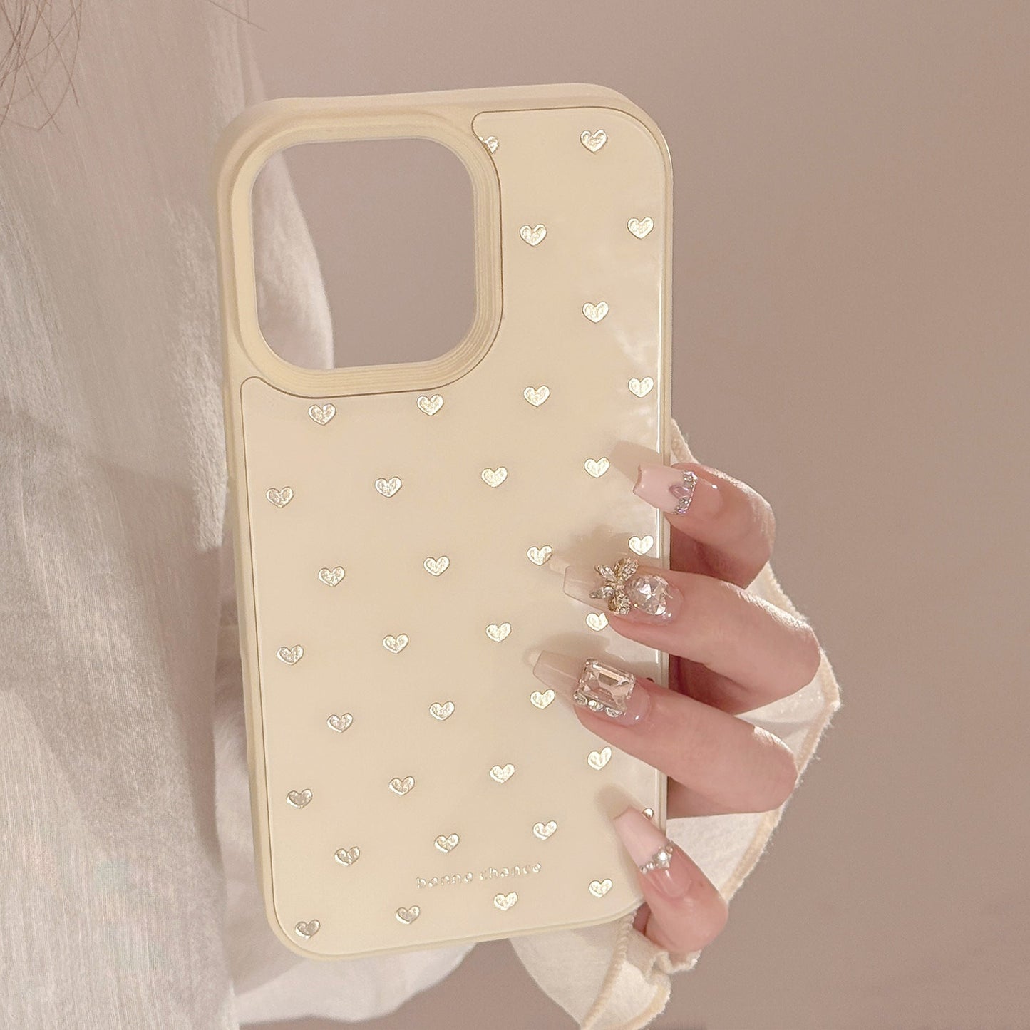 Funda de teléfono móvil Gilt ins small love apple 16 para iPhone16pro max de nicho 15 cristal 13 dura 12