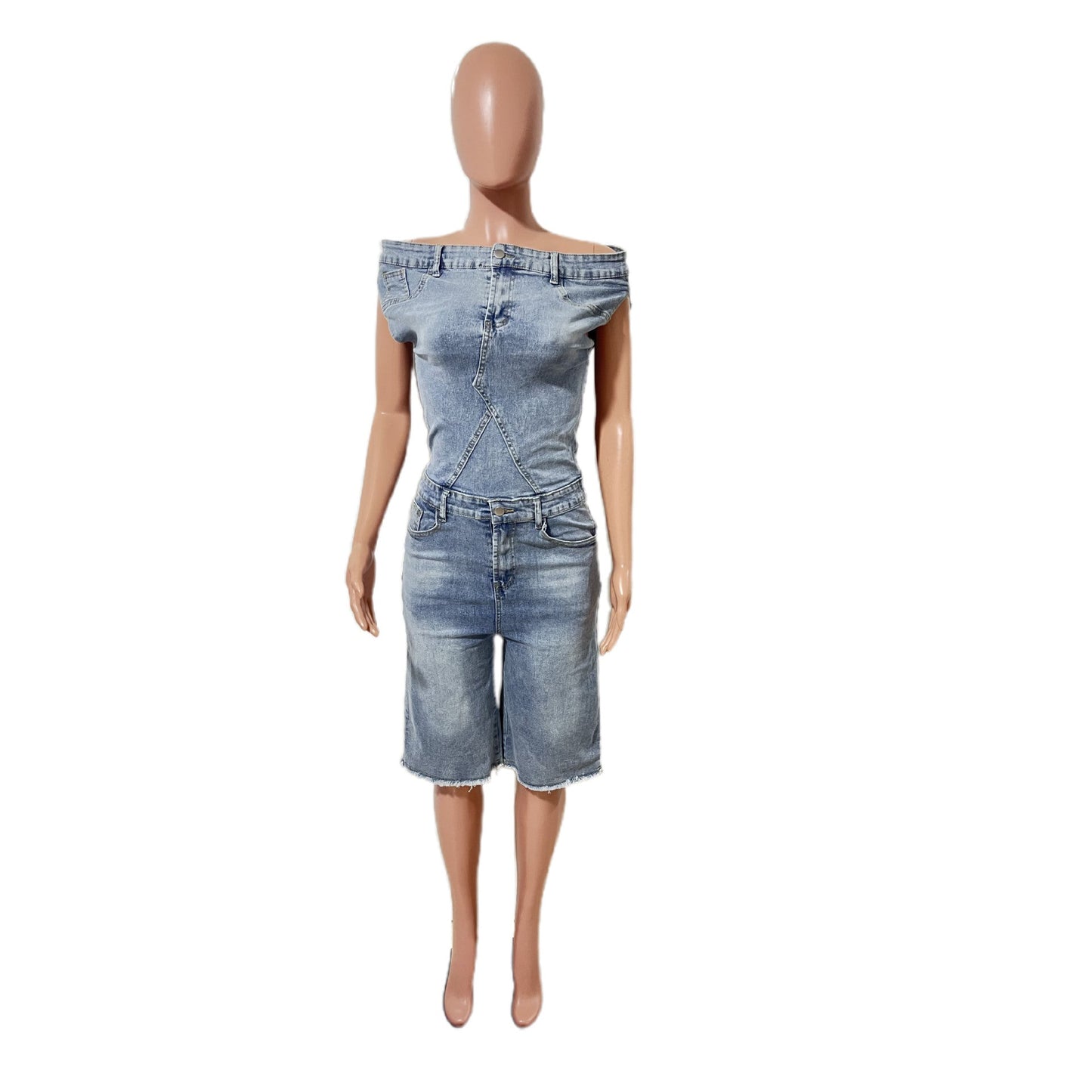 WOMEN FASHION DENIM ROMPER