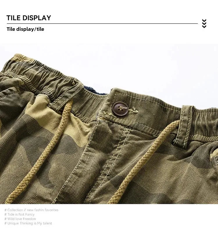 Men's Summer New Camouflage American Street Outdoor Tooling Shorts Stretch Cross-border for Amazon 9383