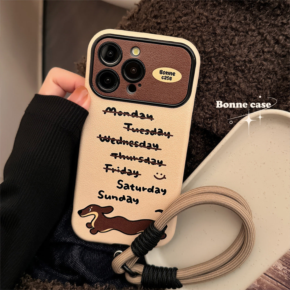 ins viento dachshund adecuado para iphone14 apple 15 funda para teléfono móvil 16pro max cortex 17 personalidad fresca y de moda 13