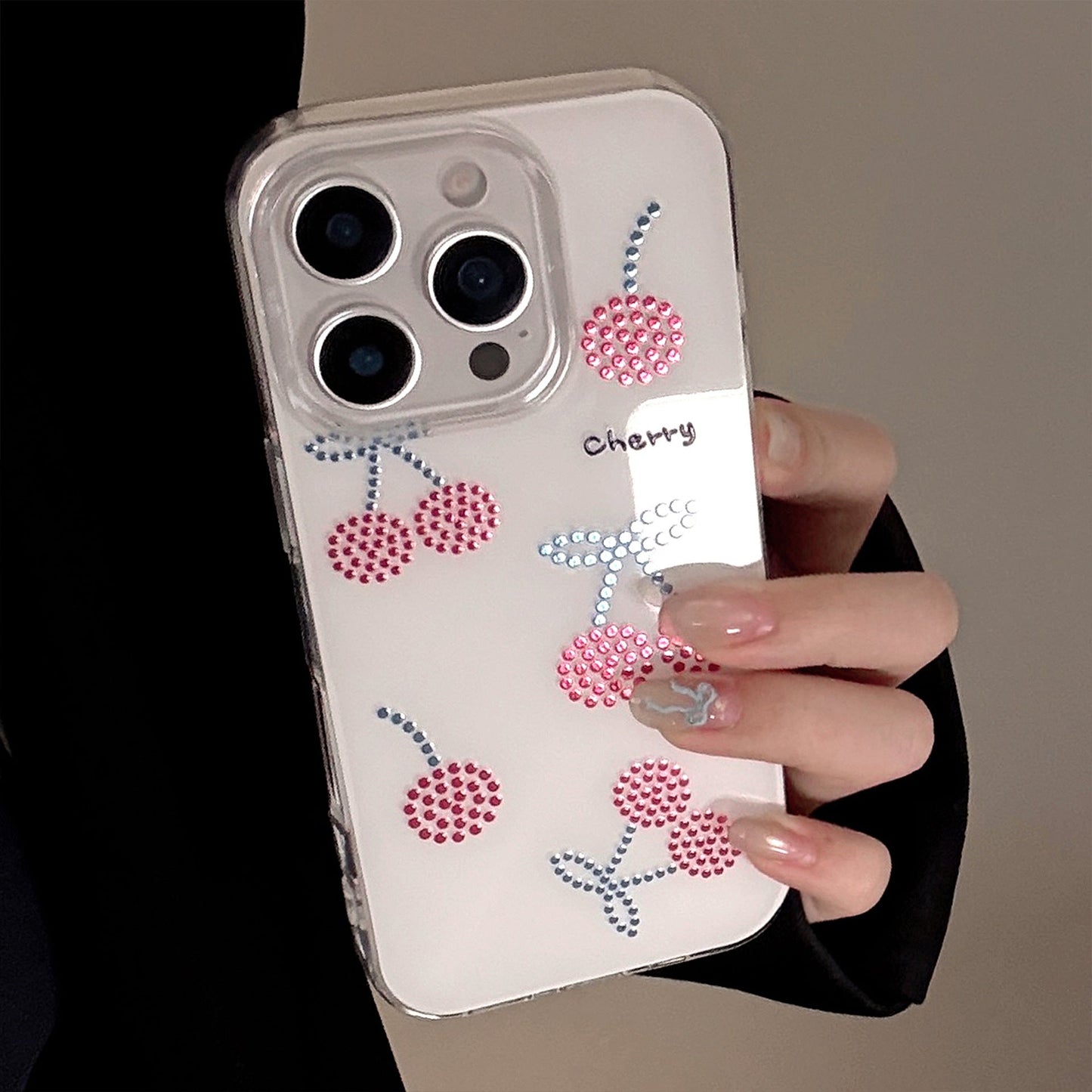 Funda de teléfono móvil Cherry Ruby dorada adecuada para iPhone 13, 14, 16, 17Promax, dura, de primera calidad, de 12ª generación de Apple