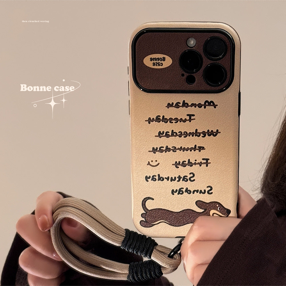 ins viento dachshund adecuado para iphone14 apple 15 funda para teléfono móvil 16pro max cortex 17 personalidad fresca y de moda 13