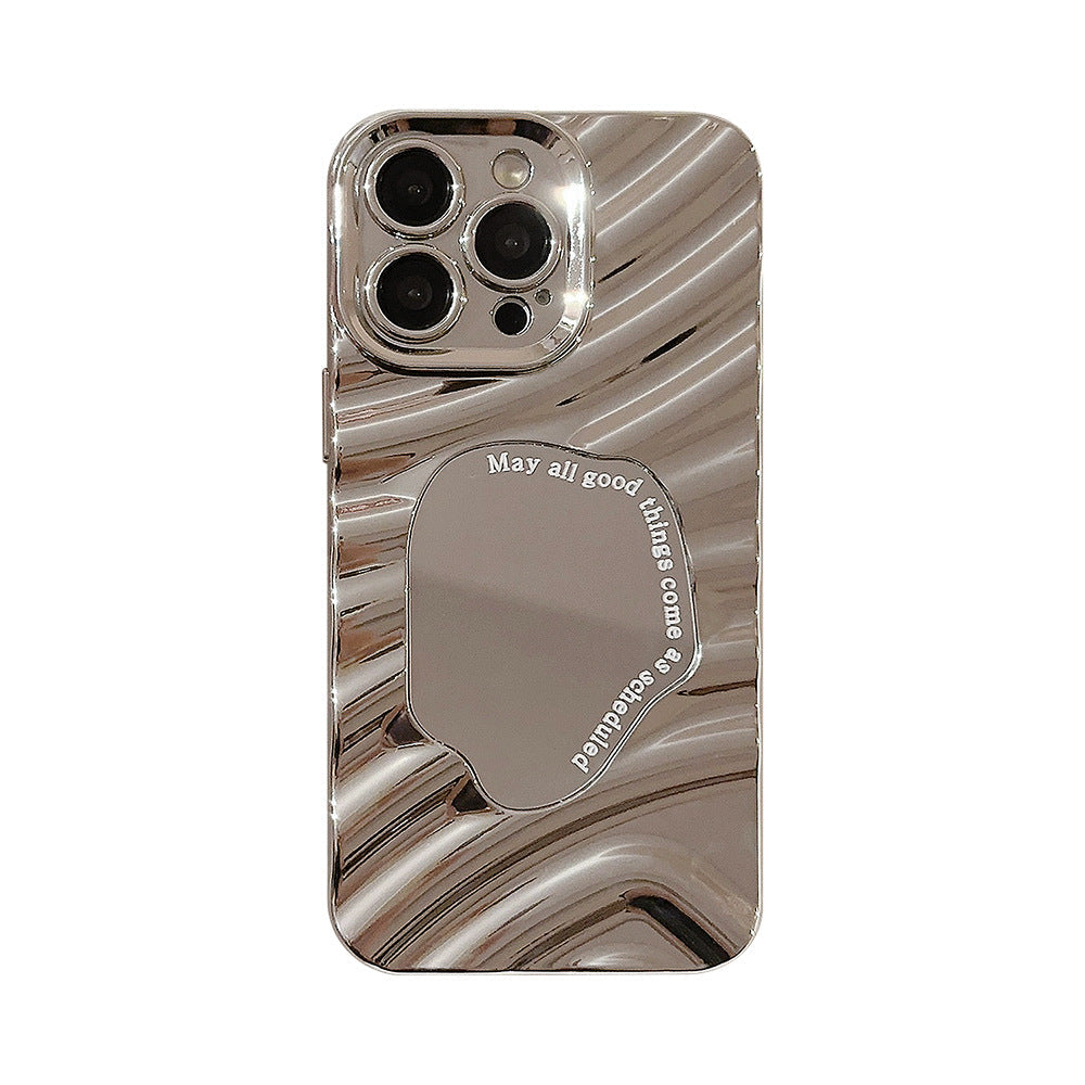 Funda de iPhone17 con ondas de agua irregulares, espejo 14promax, sentido avanzado 11, apta para Huawei