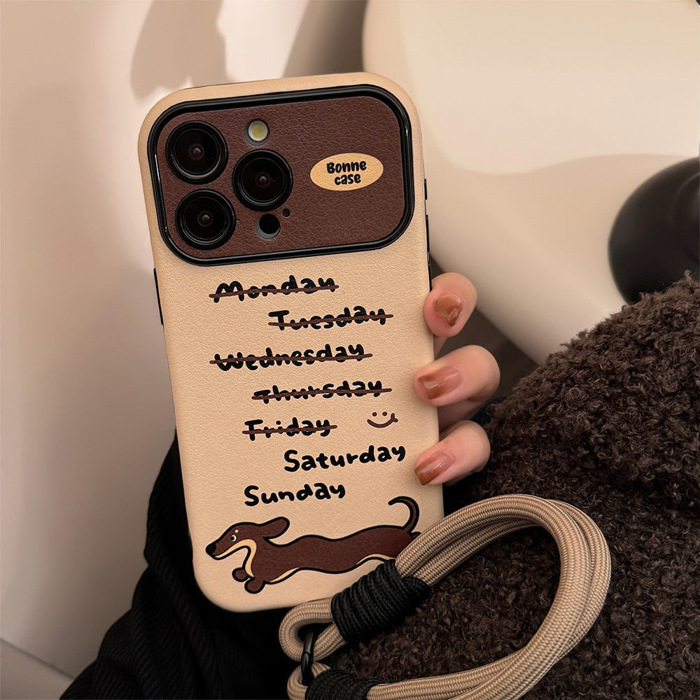 ins viento dachshund adecuado para iphone14 apple 15 funda para teléfono móvil 16pro max cortex 17 personalidad fresca y de moda 13