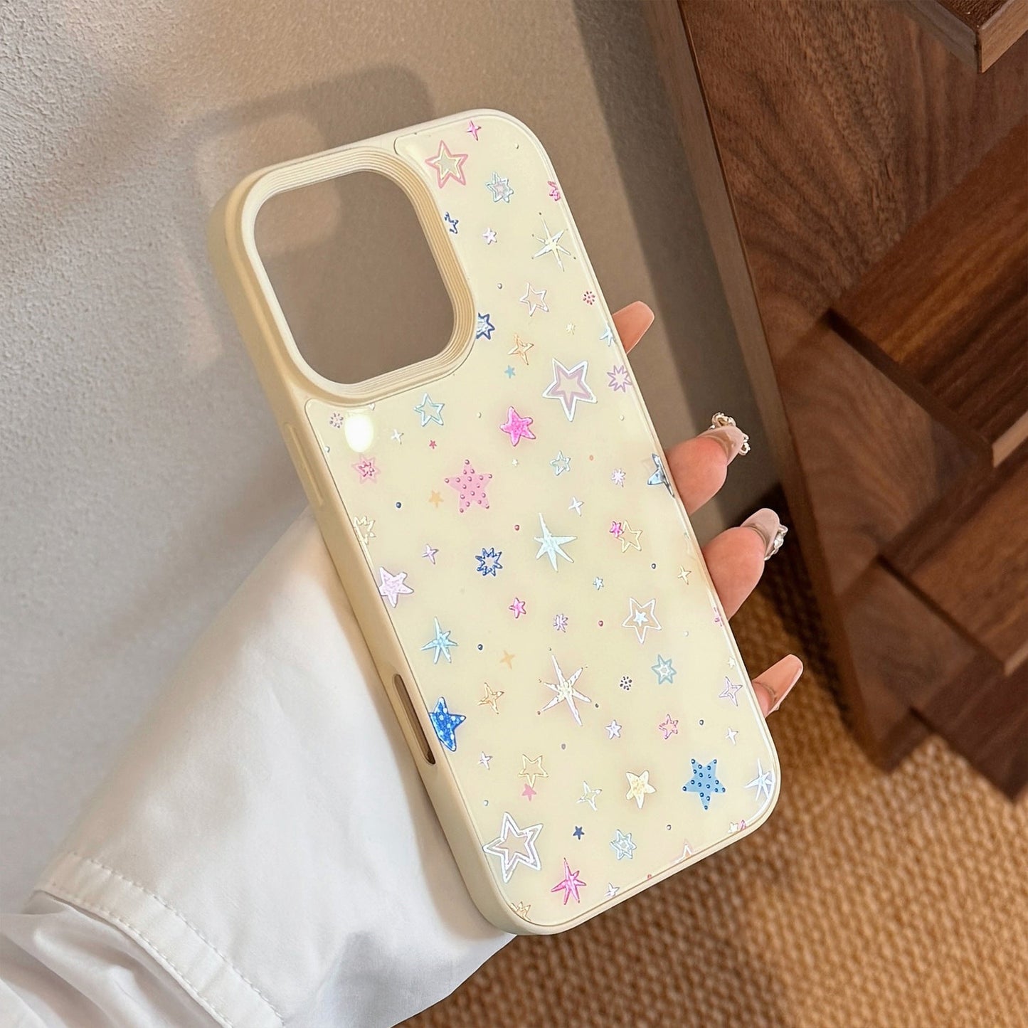Gilt colorful stars Apple 16 mobile phone case for iPhone16Pro max small fresh 15 anti-drop 14/13