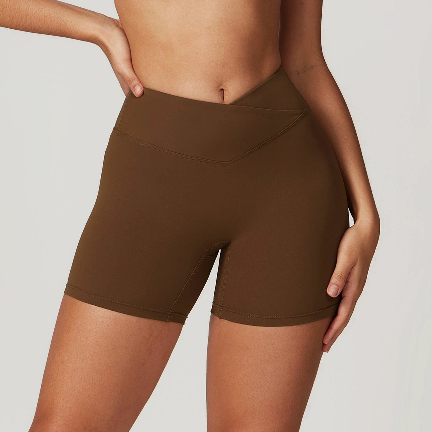 Cross High Waist Workout Shorts For Women