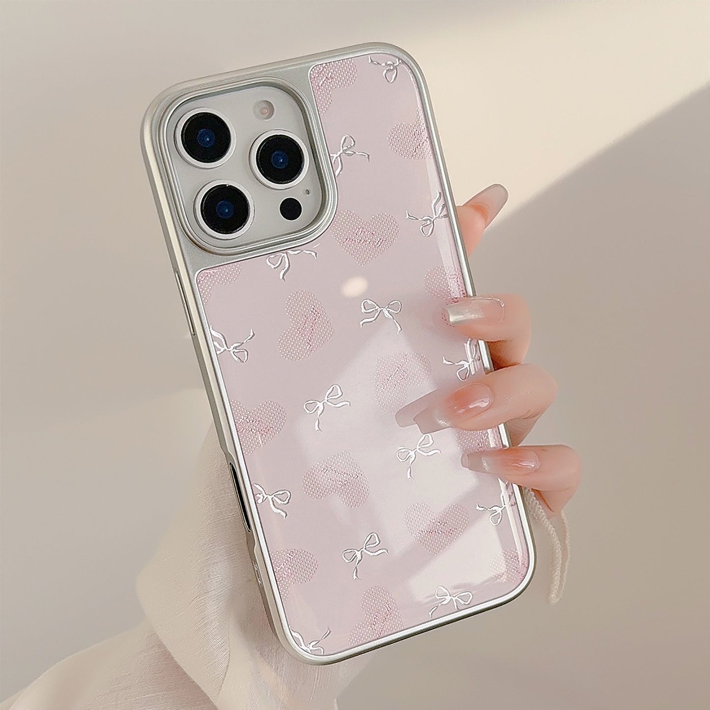 Funda de móvil Gilt Apple 16promax iphone17 lazo de amor 14/13 galvanizado compatible con Huawei P70