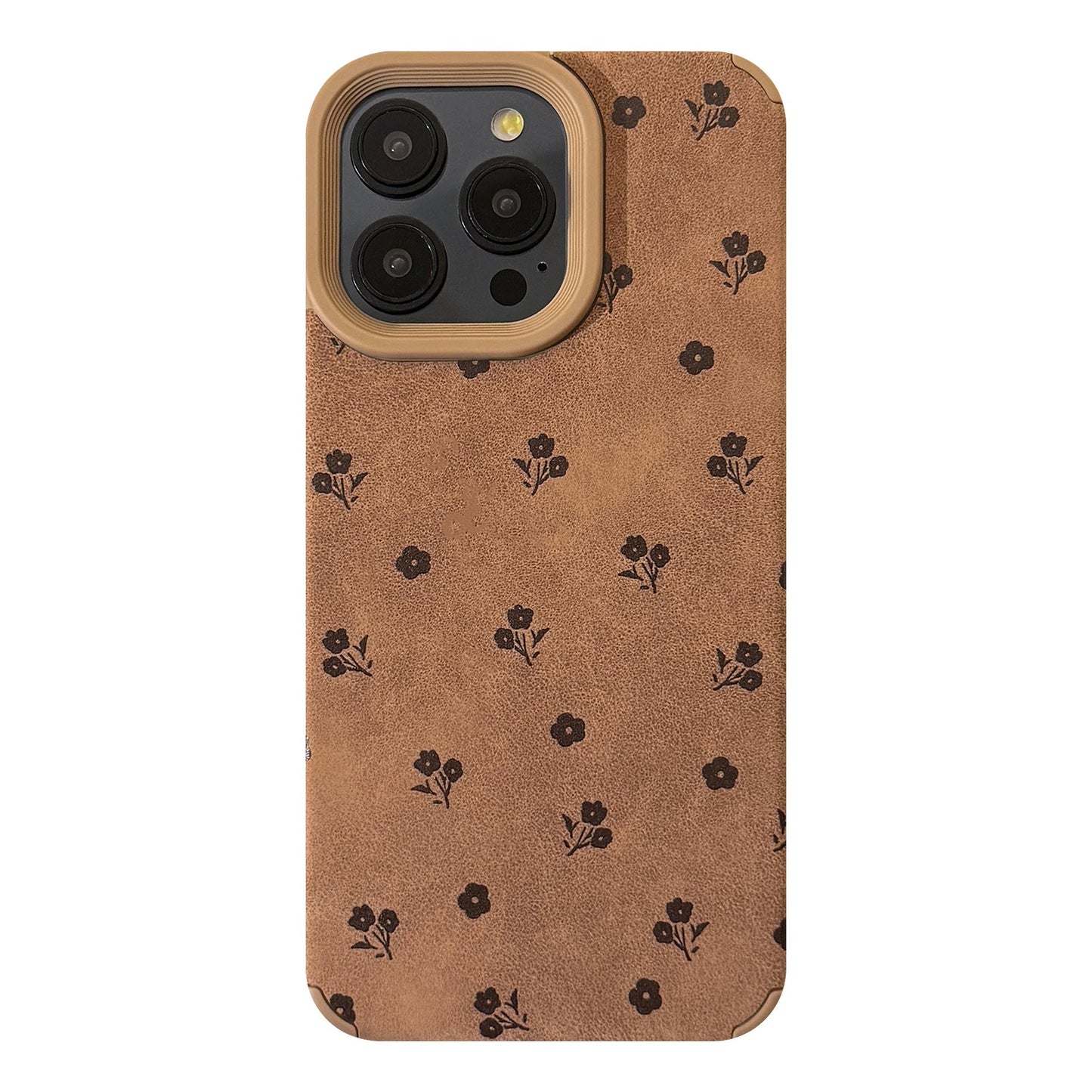 ins suede French small floral application iphone16 iPhone case 17pro max simple 14 retro 13