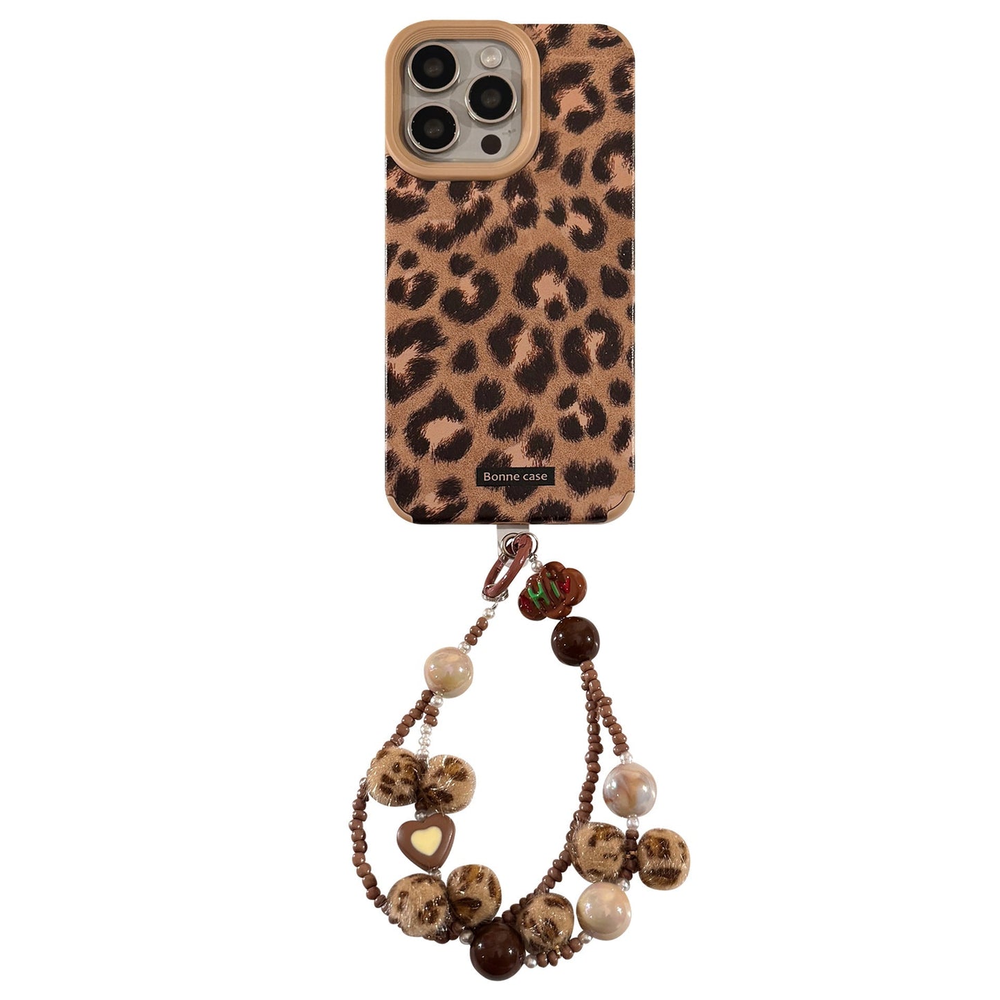 Cuerda de felpa con estampado de leopardo europeo y americano para funda de iPhone 16 iPhone 15promax de ante 14 retro 17 suave
