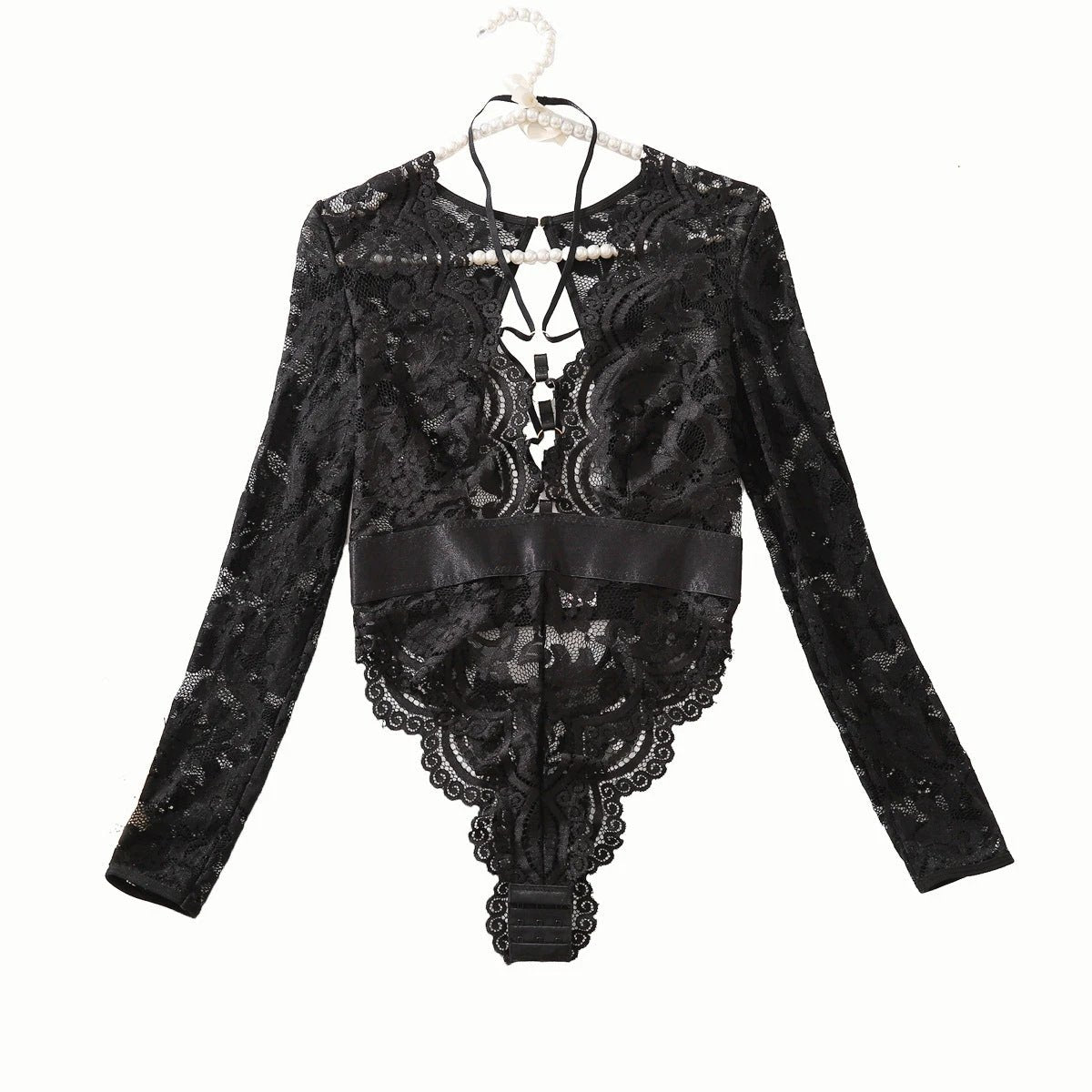 Fashion Special-interest Mesh Transparent Backless Hollow Comfort Jumpsuit