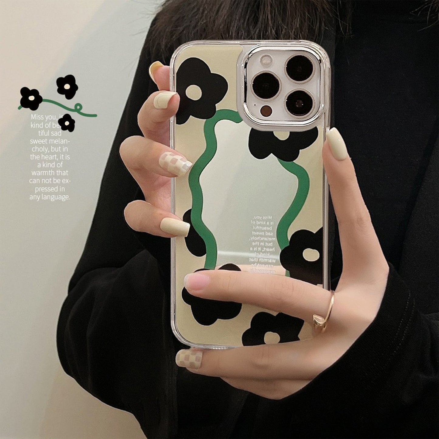 Nicho de espejo de personalidad adecuado para funda de móvil Apple iPhone 16 Pro Max 17, antcaídas 14 Pro, sets 15/8 11